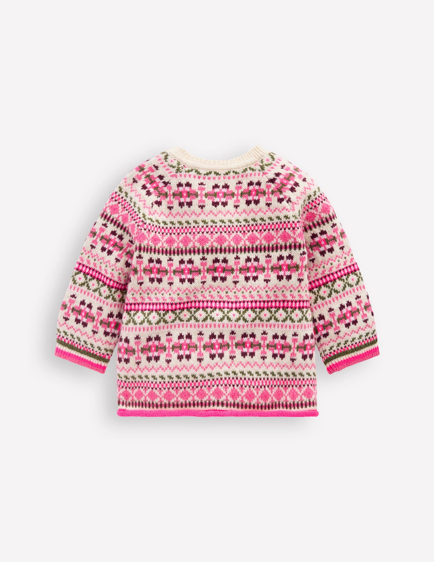 Cardigan Edie à motif jacquard-Motif jacquard traditionnel avoine