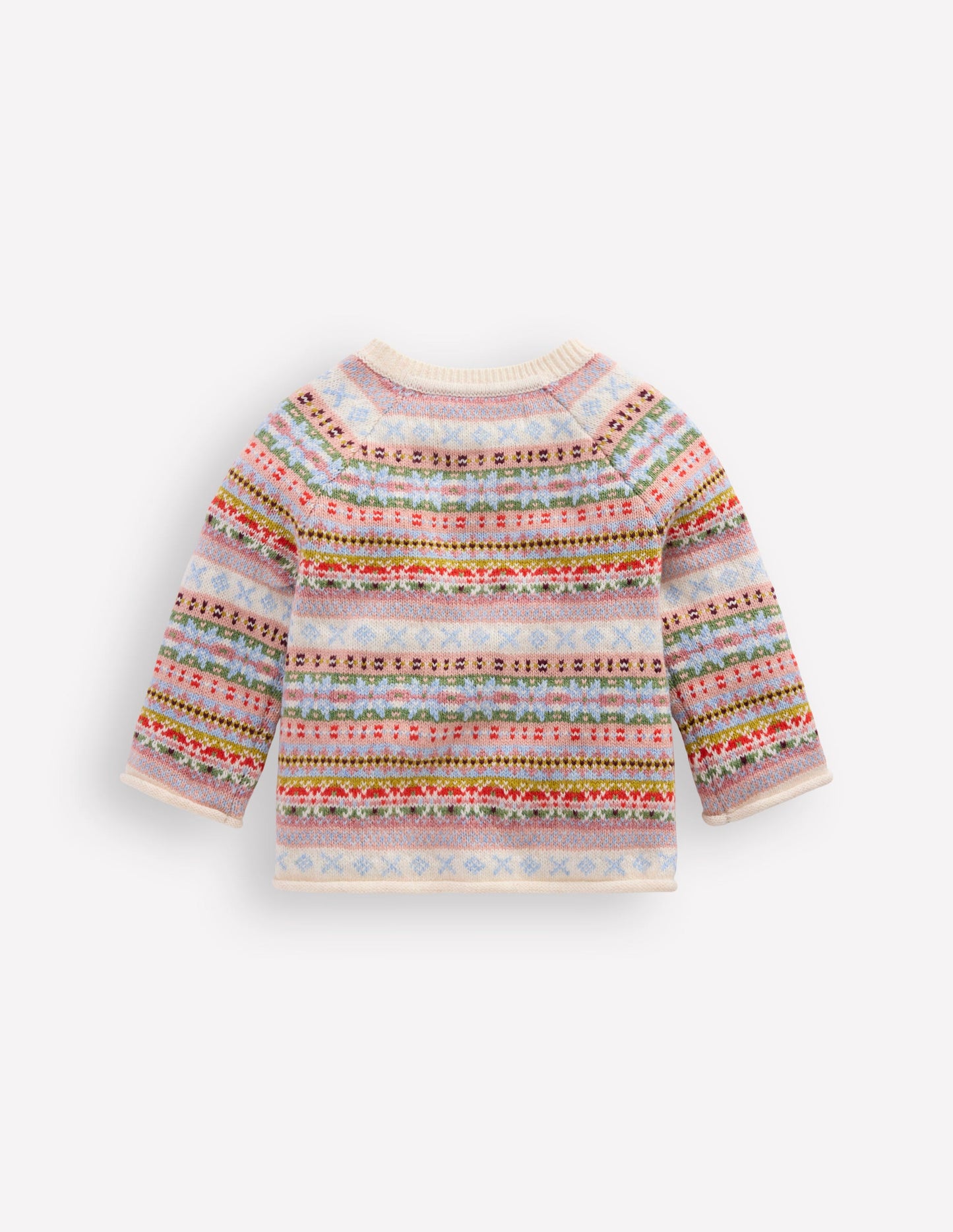 Fair-Isle-Strickjacke-Sanftes Bunt