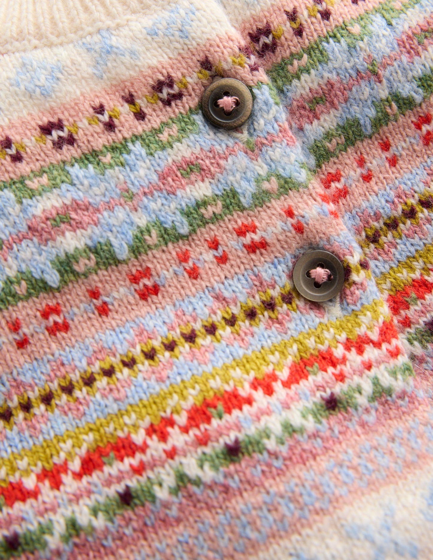 Fair-Isle-Strickjacke-Sanftes Bunt
