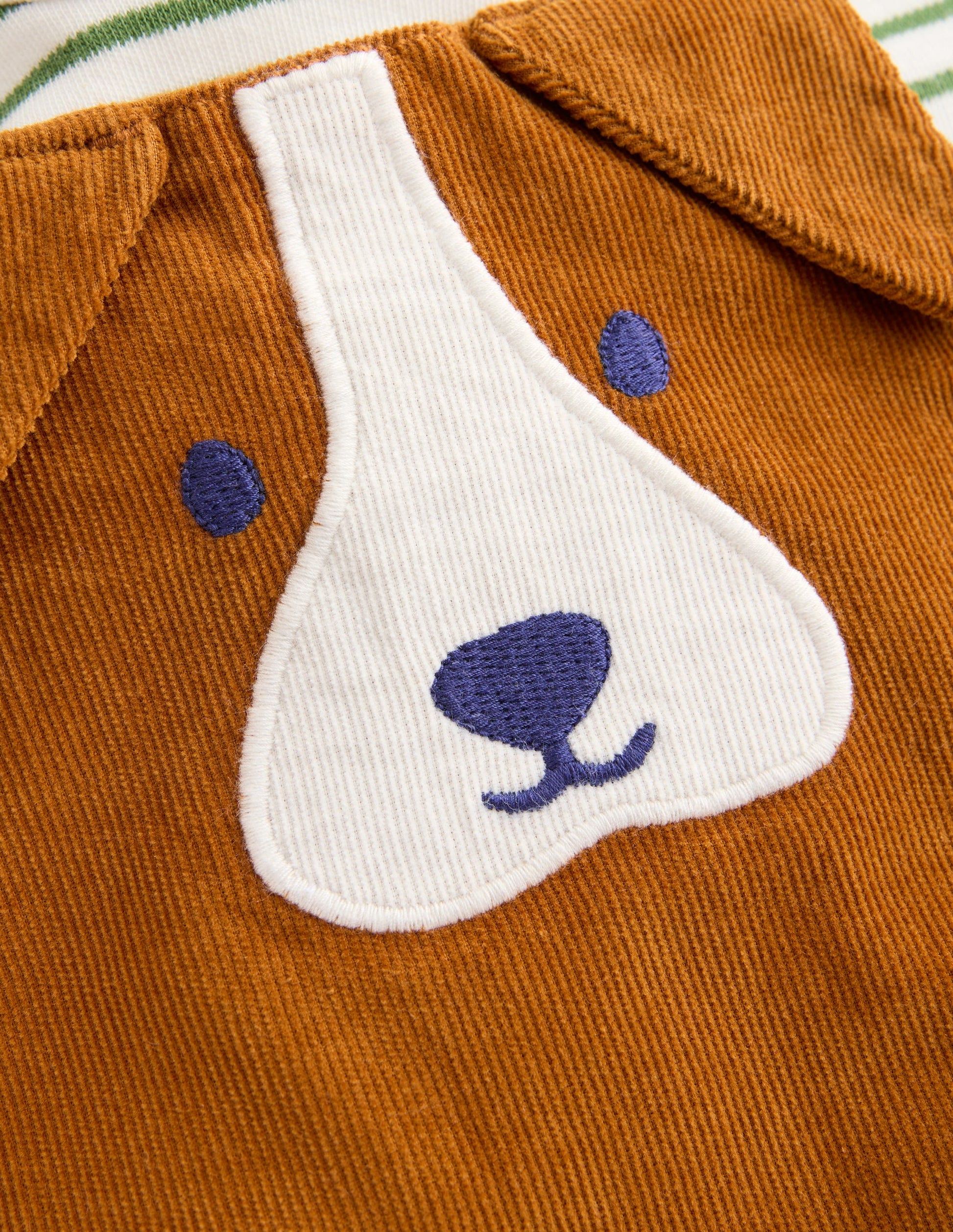 Novelty Cord Dungarees Set-Brown Dog-3
