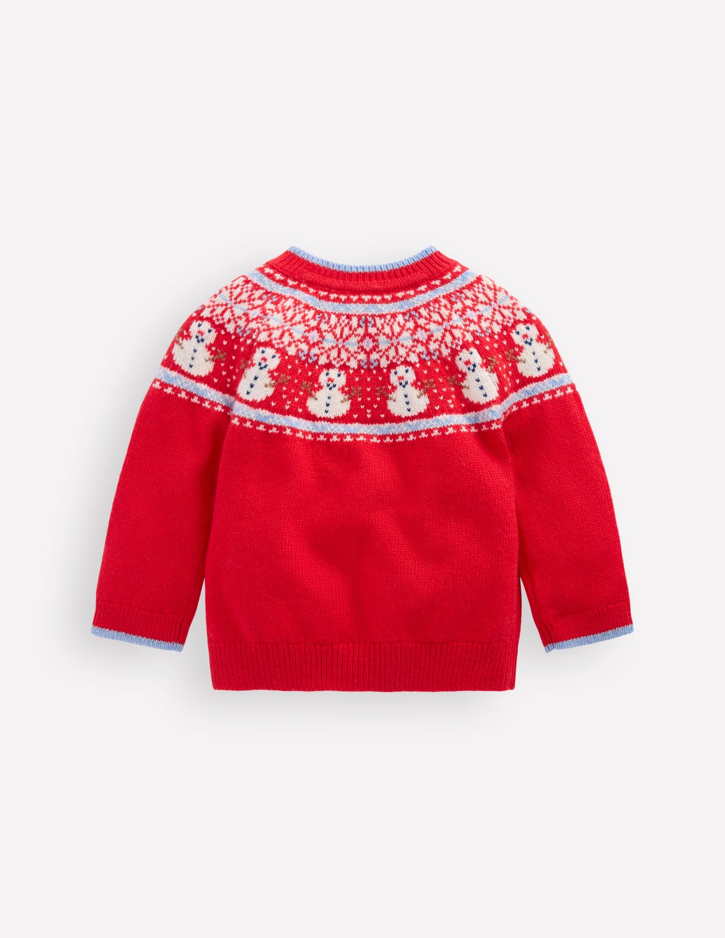 Fair-Isle-Pullover-Rot, Schneemann