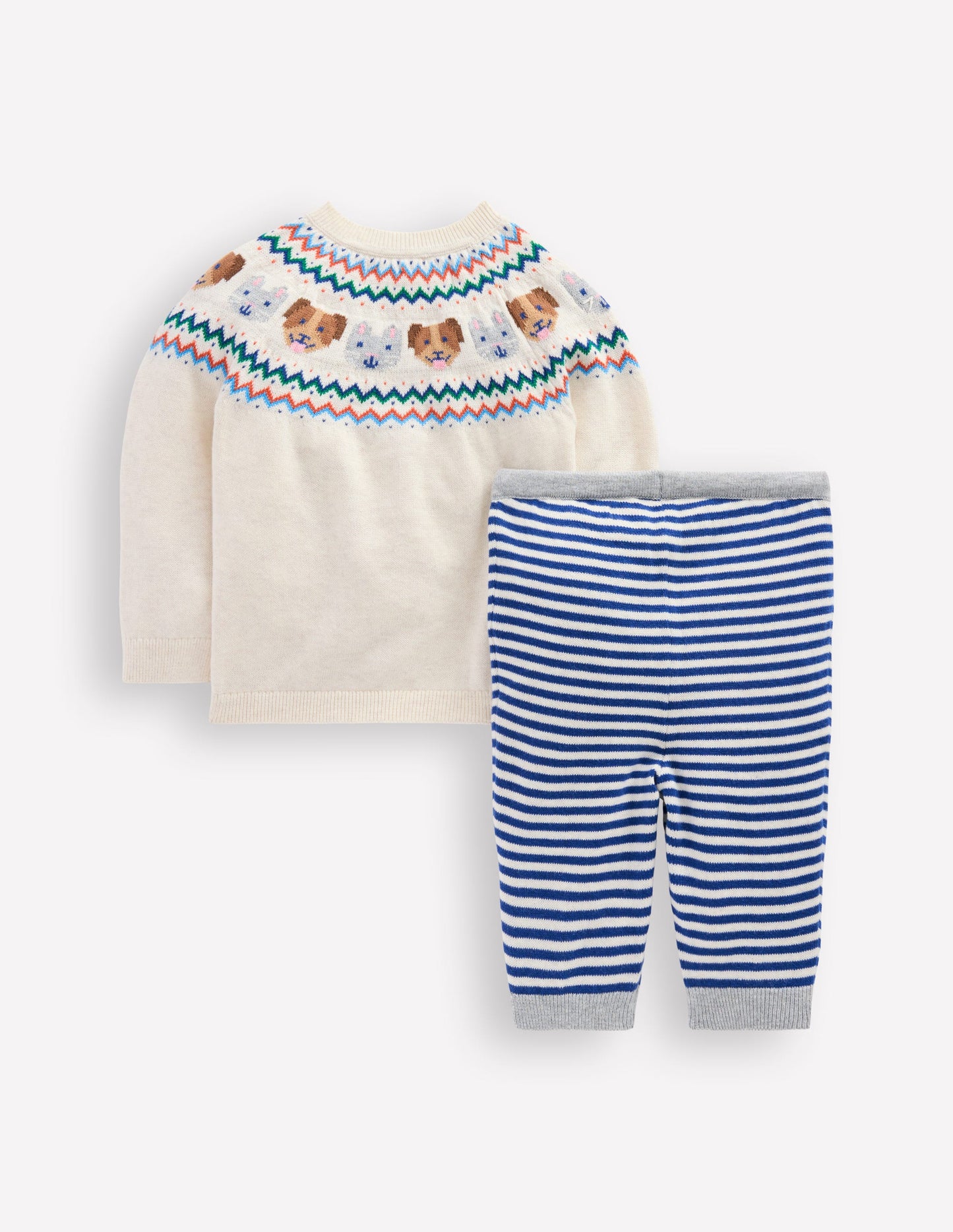 Spielset aus Strick-Beige Meliert Haustiere
