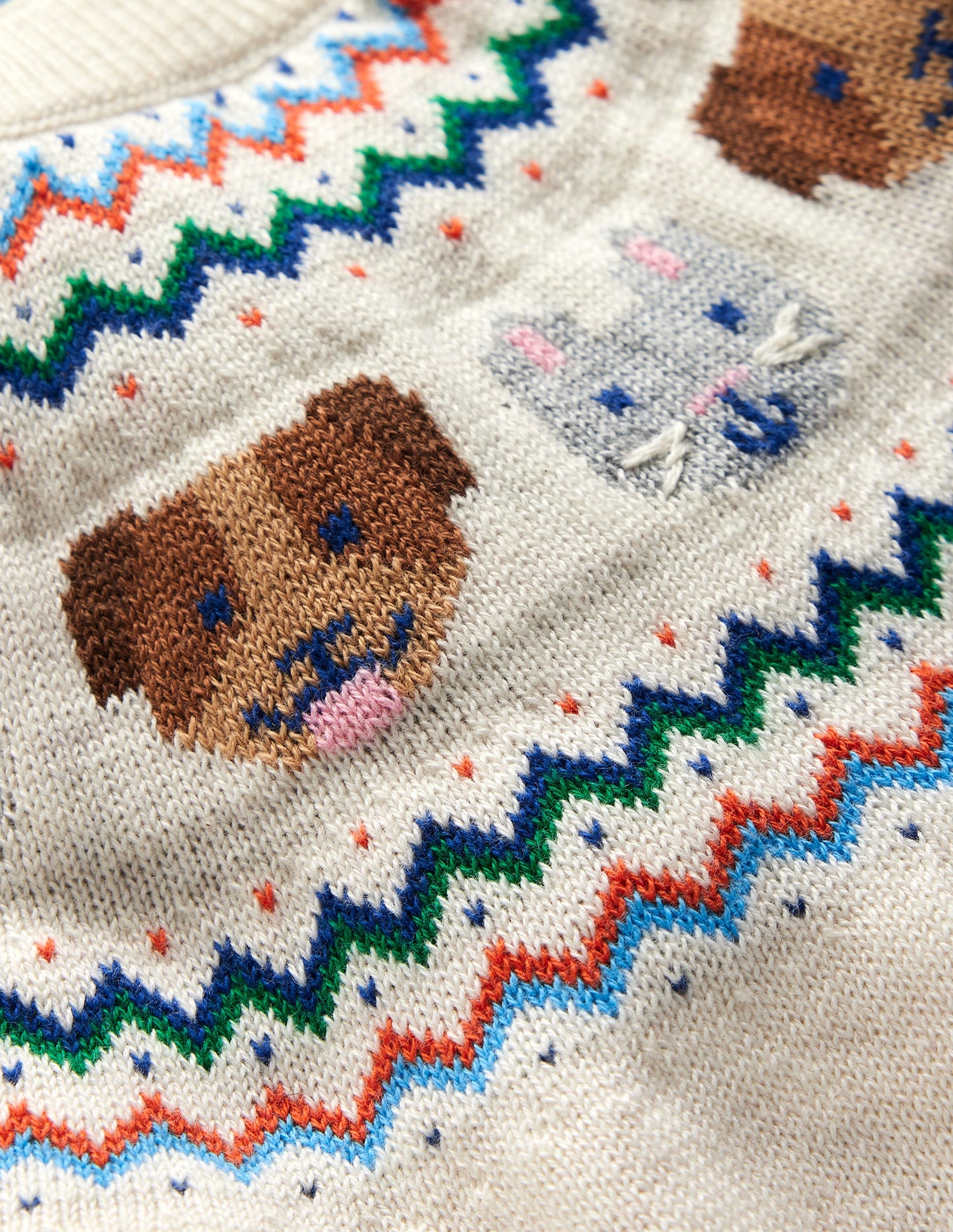 Spielset aus Strick-Beige Meliert Haustiere