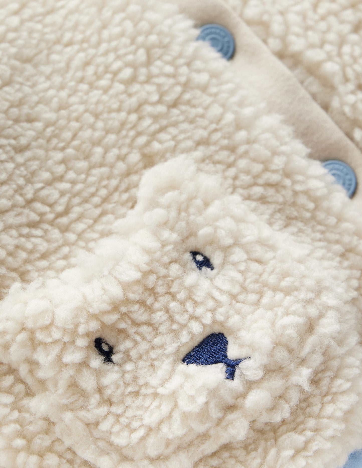 Teddyfell-Fleecejacke für Mädchen-Haferbeige Bären