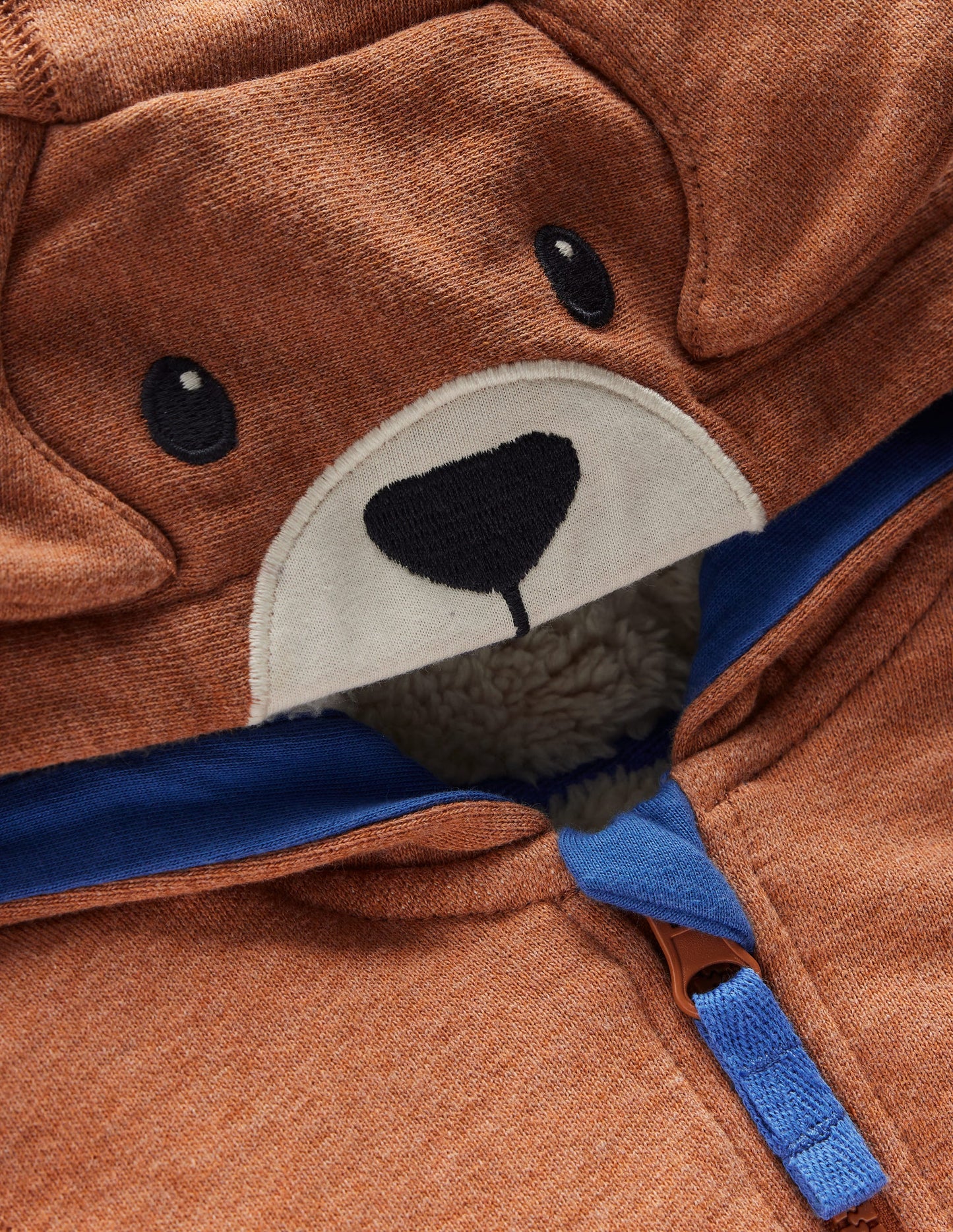 Origineller Kapuzenpullover mit Zottelfutter-Braun, Hund