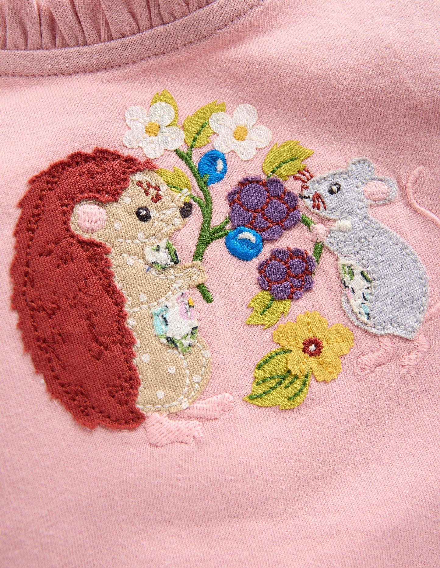T-shirt à appliqué-Motif Seasonal Animals rose vintage