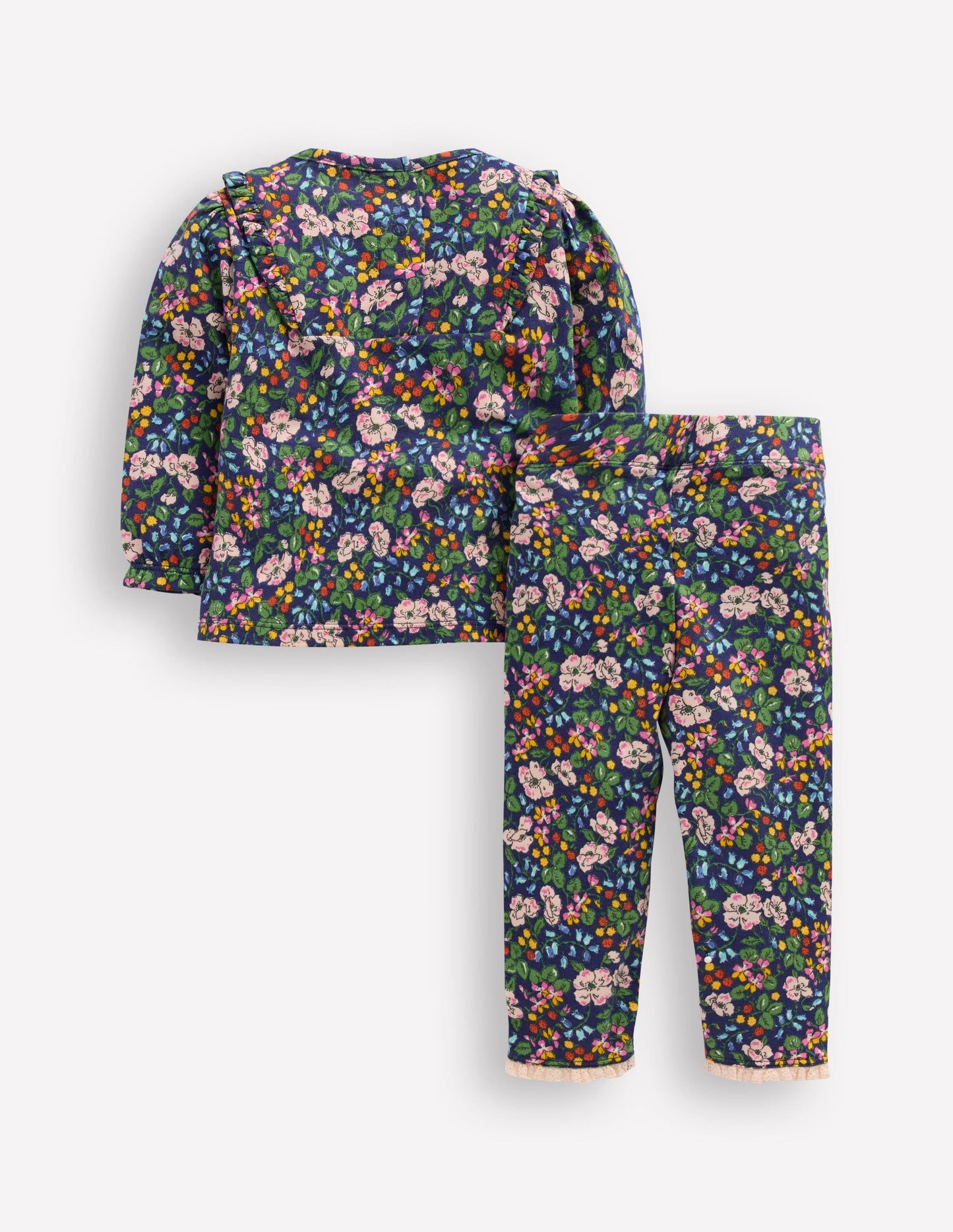 Jersey-Set-Dämmerlicht Beere Blumenmuster