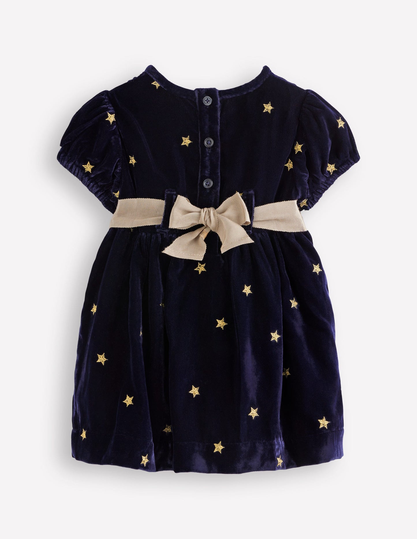 Robe de fête en velours-Bleu Marine Étoiles