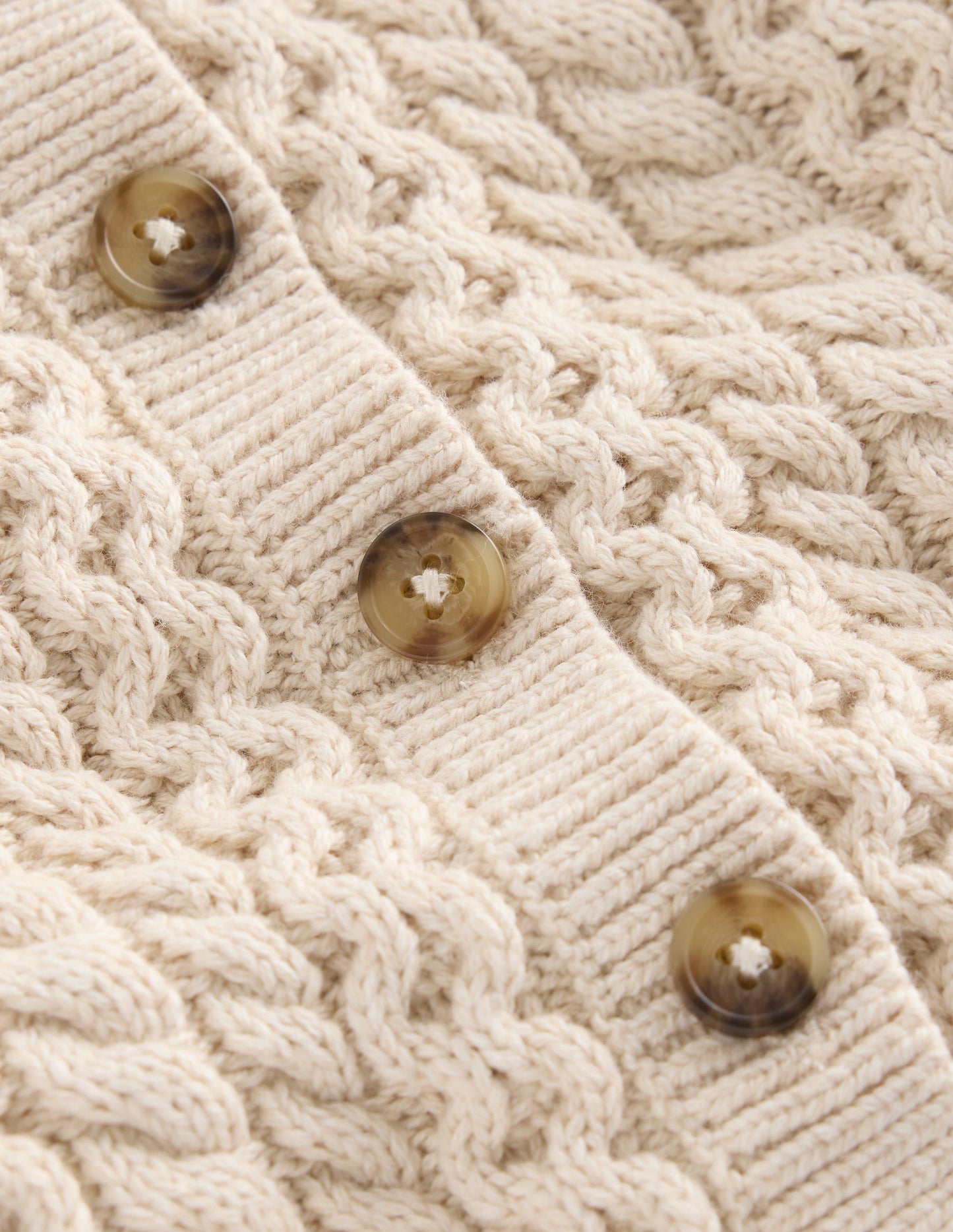 Strickspielset mit Zopfmuster-Beige Meliert