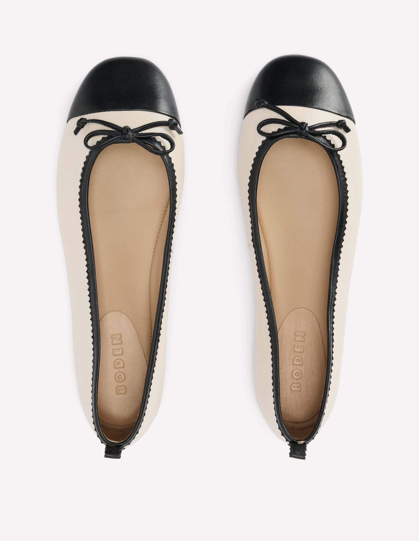 Kitty Ballerinas mit flexibler Sohle-Beige/Schwarz