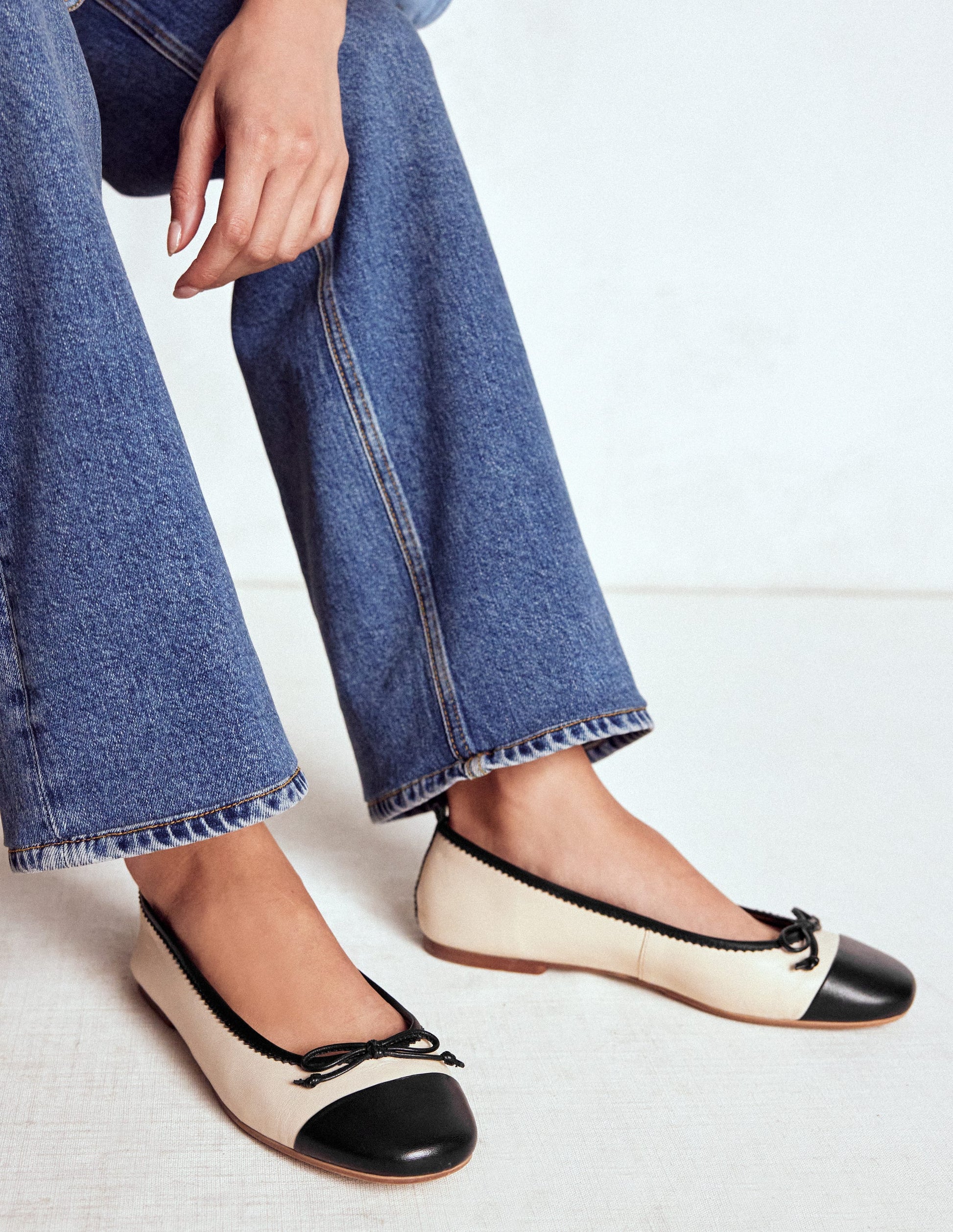 Kitty Ballerinas mit flexibler Sohle-Beige/Schwarz-2