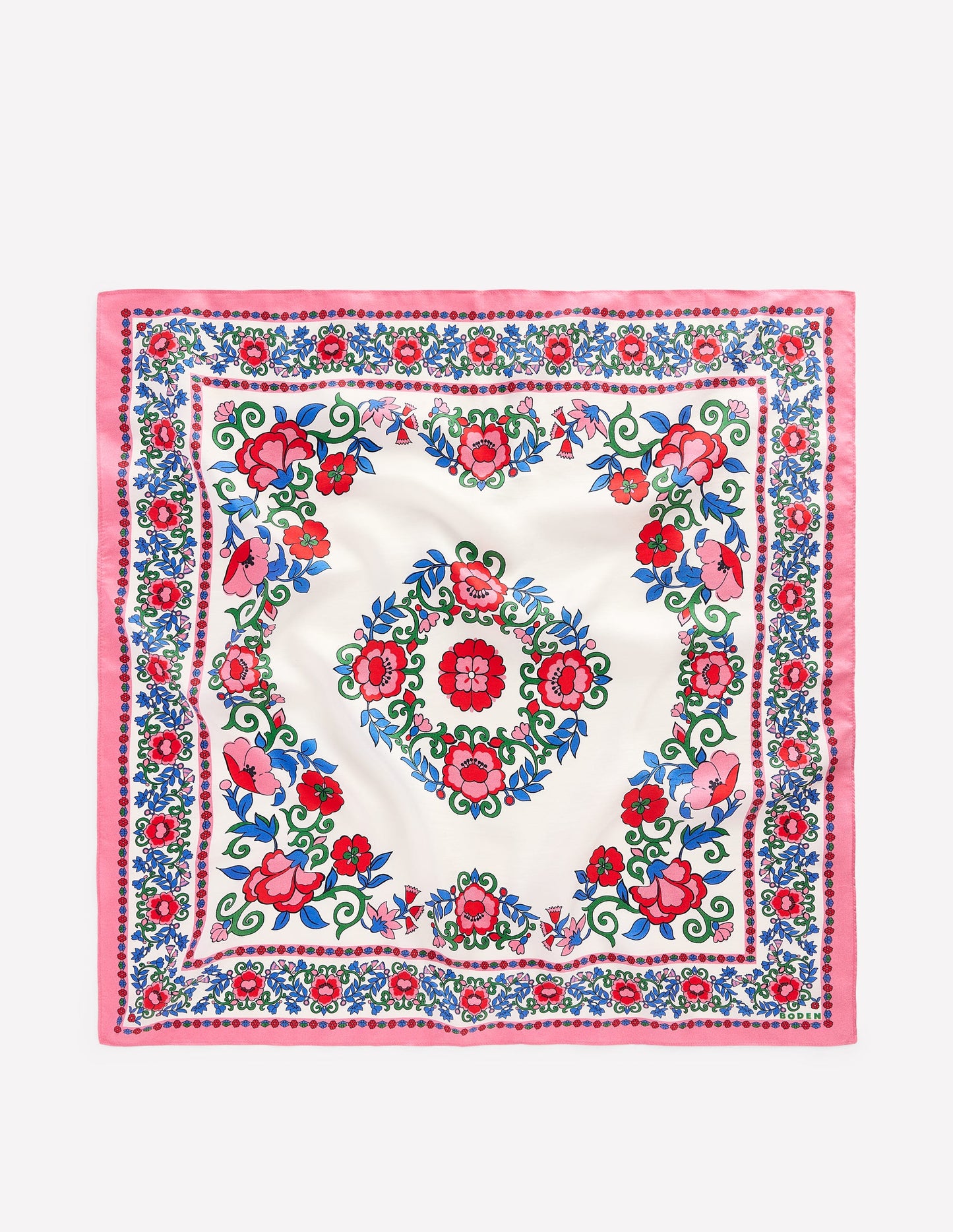 Quadratischer Seidenschal-Bunt, Gitterornament