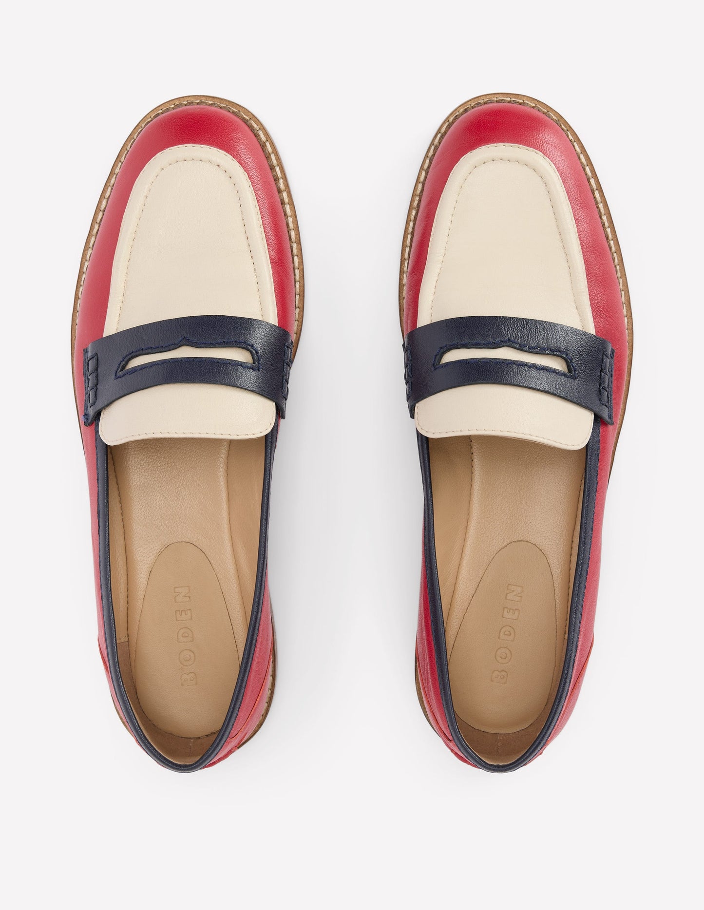 Nya Pennyloafer-Briefkastenrot/Marineblau