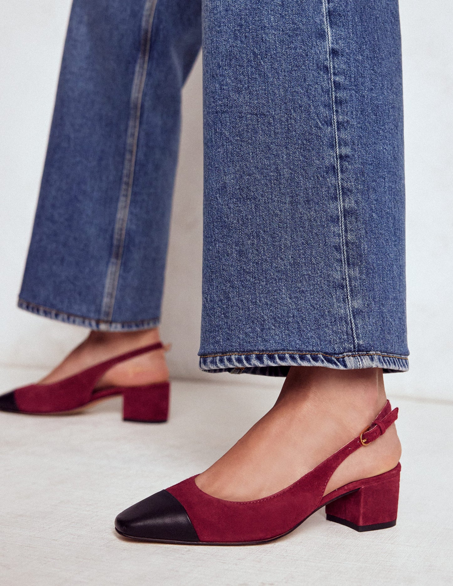 Ailsa Slingbacks mit Blockabsatz-Oxblood