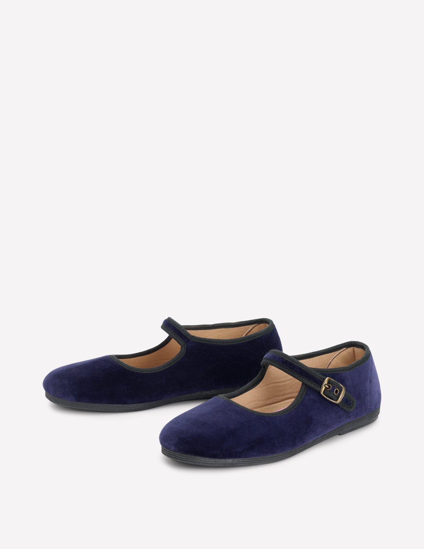 Mary Janes aus dehnbarem Material-Navy Samt