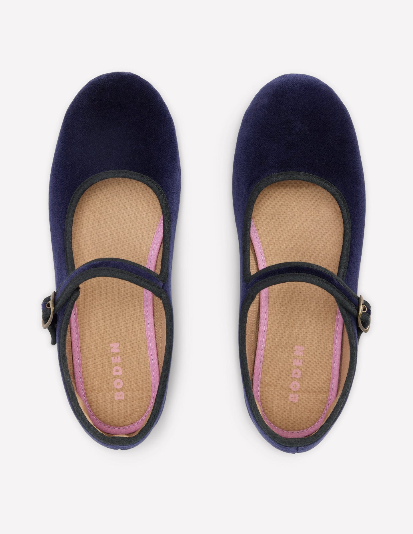 Mary Janes aus dehnbarem Material-Navy Samt