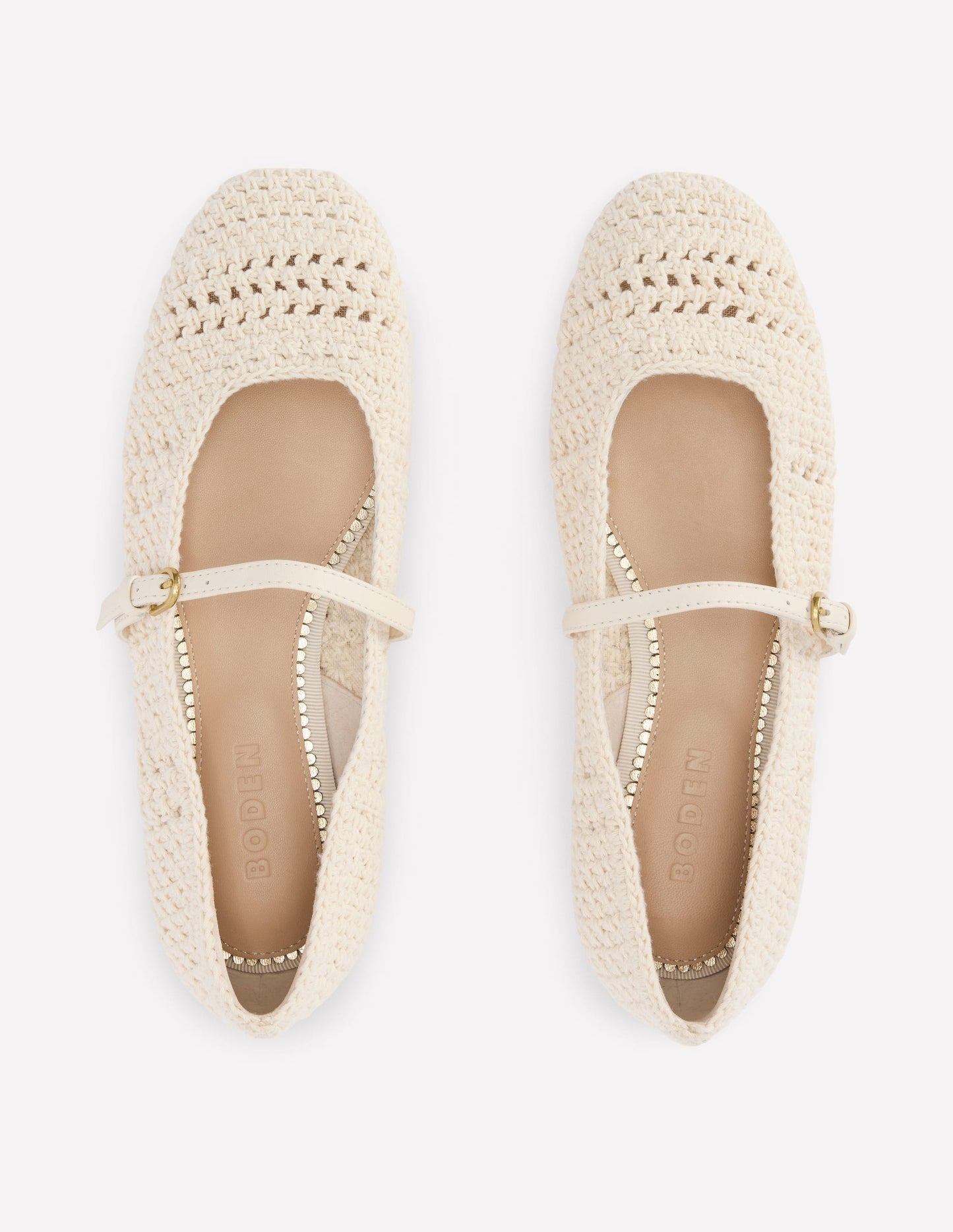 Flache Mary Janes im Häkeldesign-Aristocratic Blue