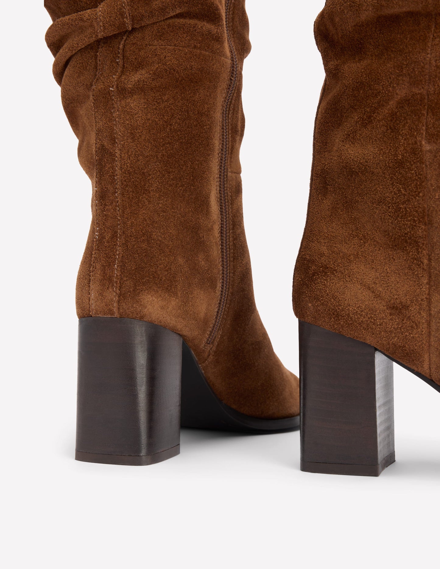 Vera Spitze Stiefel mit Blockabsatz-Hellbraun