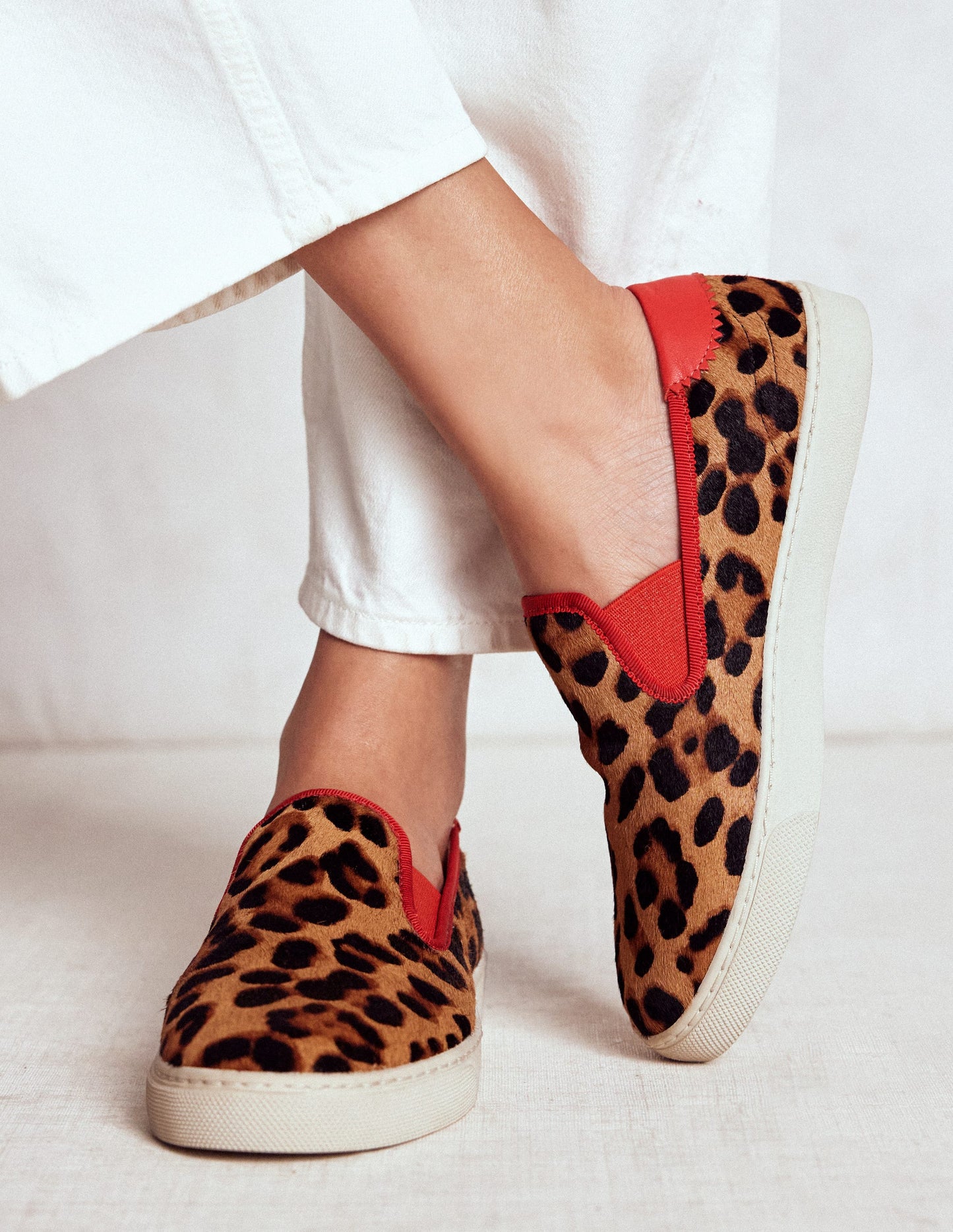 Sneaker zum Hineinschlüpfen-Mohair, Leopardenmuster
