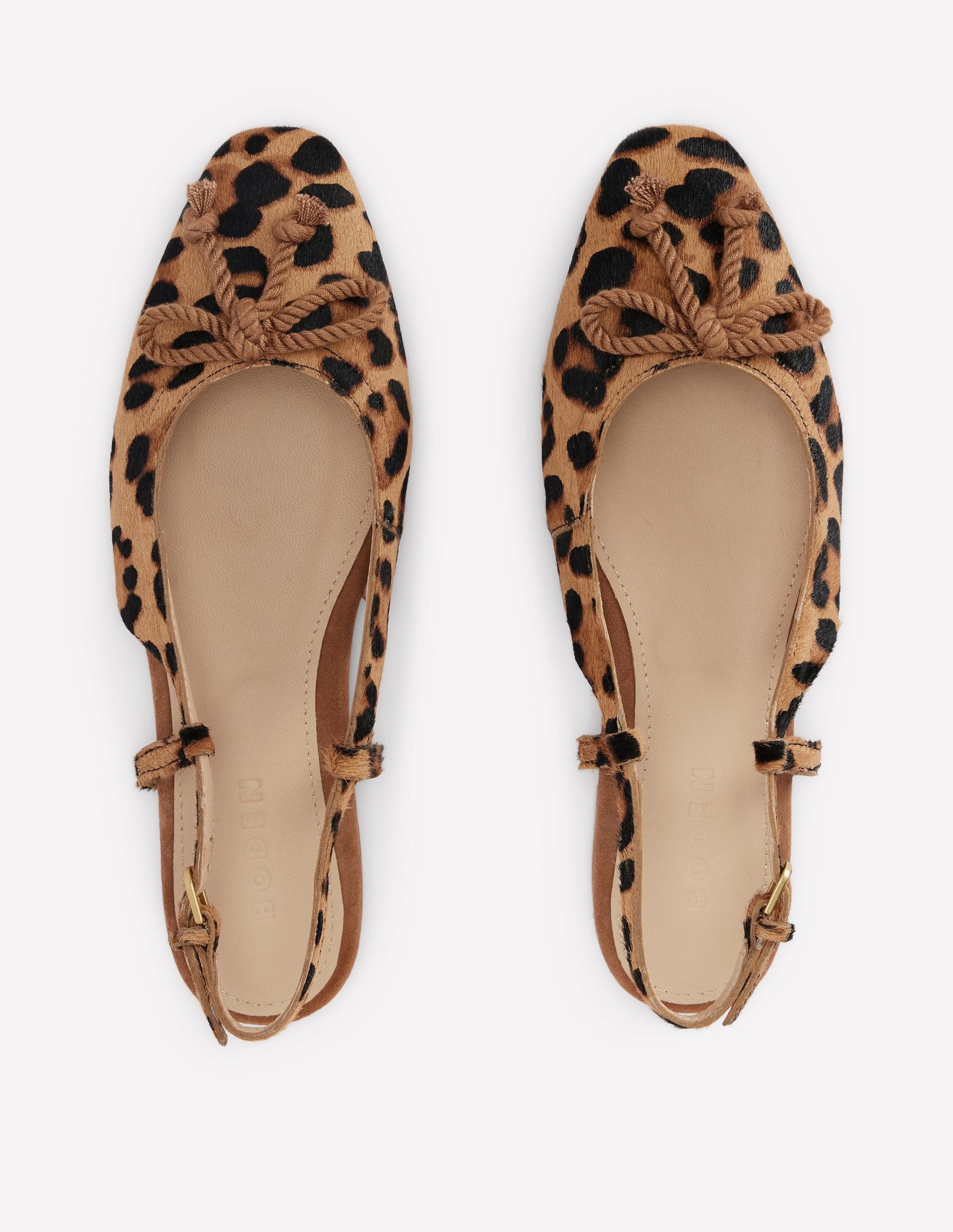 Flache Slingback-Sandalen-Klassisches Leopardenmuster