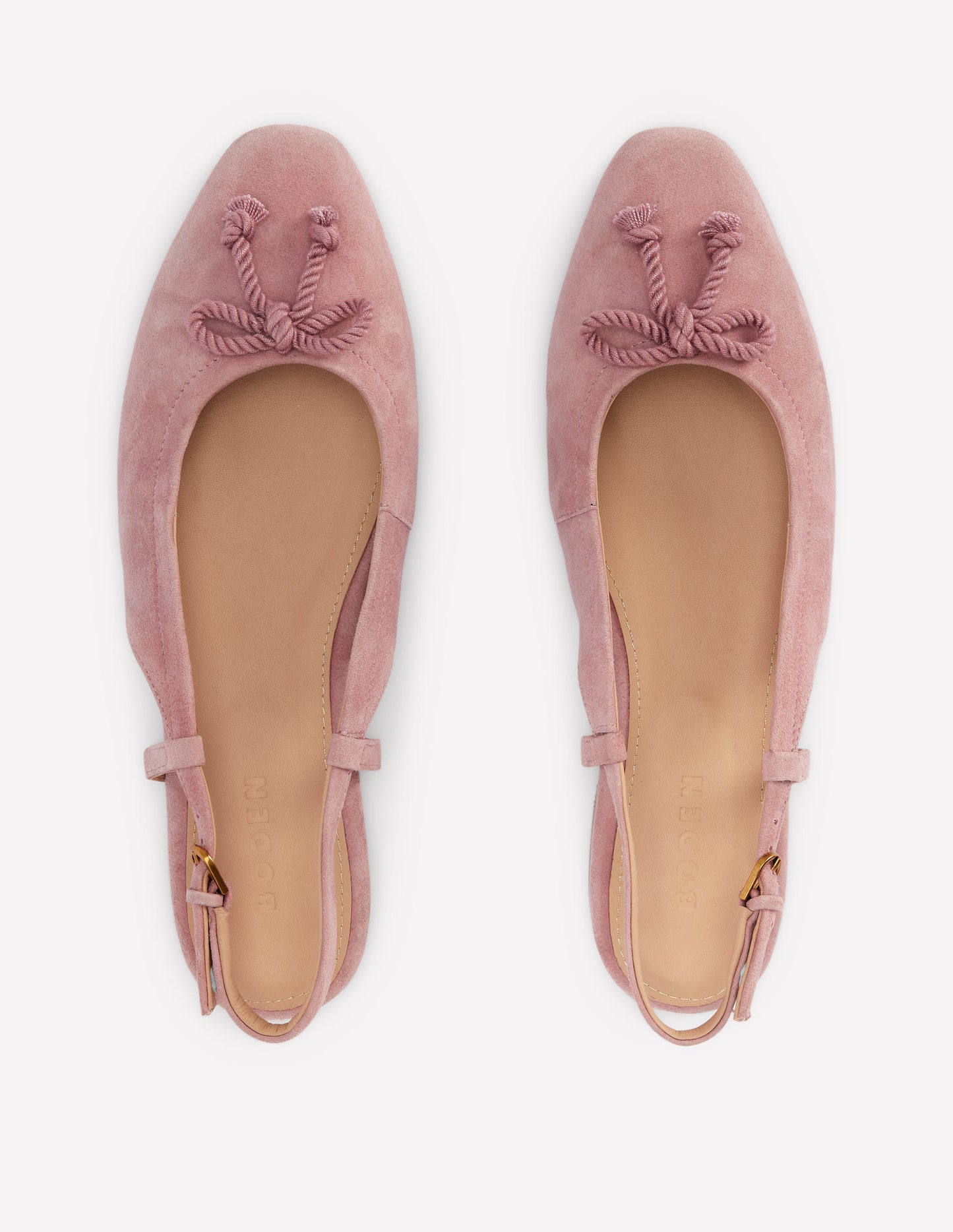 Flache Slingback-Sandalen-Rosé
