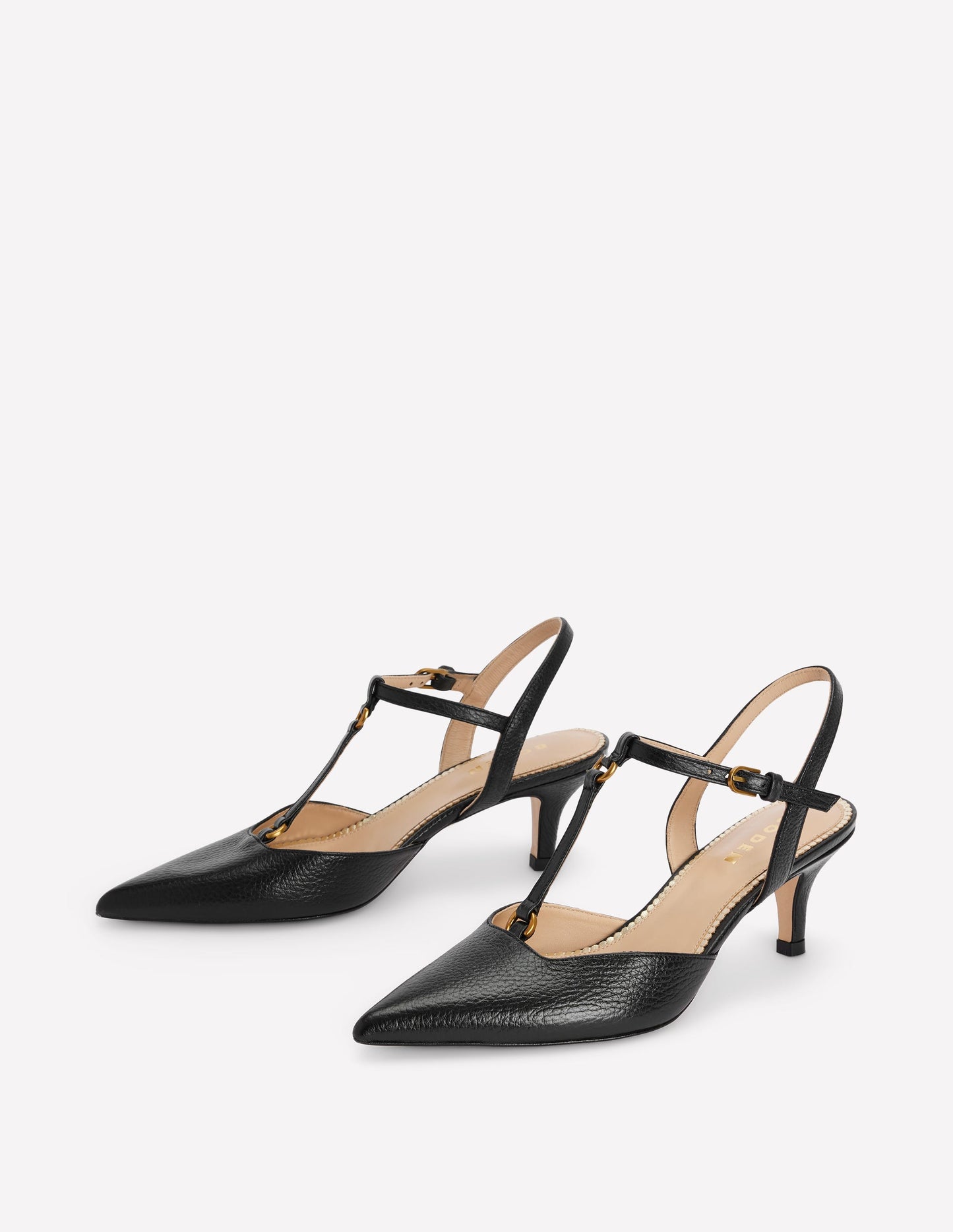 Spitze Absatzschuhe mit T-Steg-Schwarz