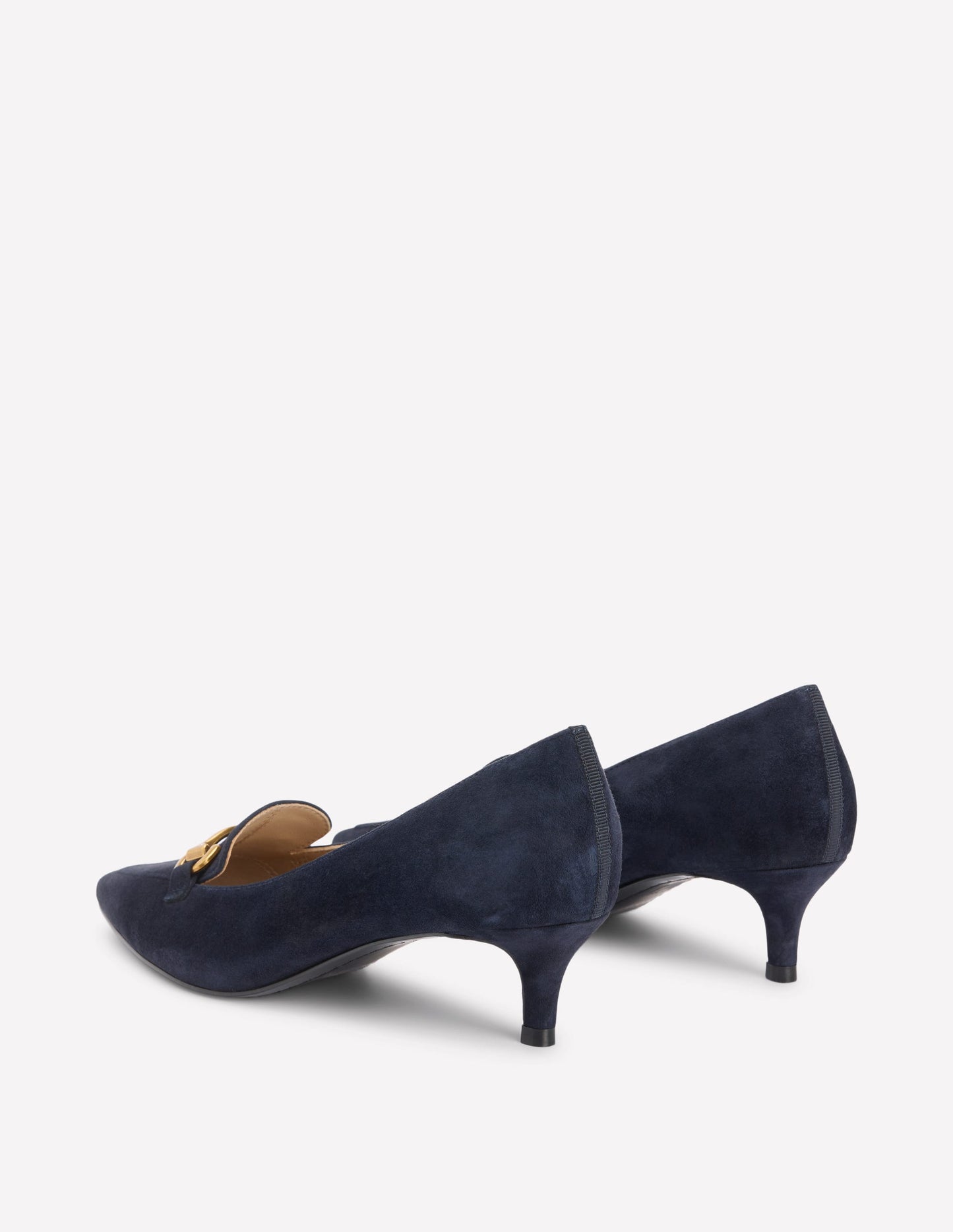 Iris Spitze Loafer mit Absatz und Trensendetail-Marineblau