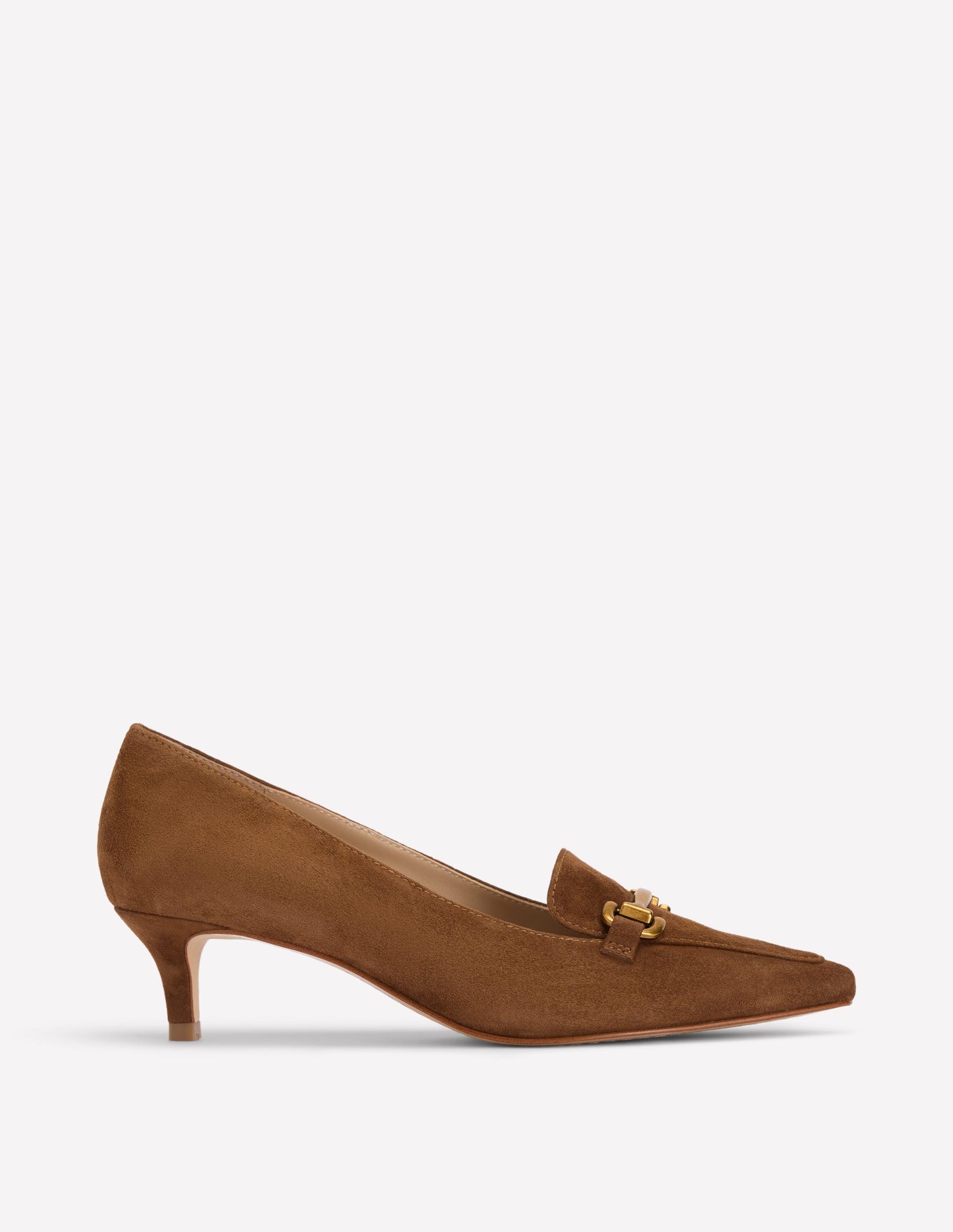 Iris Spitze Loafer mit Absatz und Trensendetail-Raue Umbra