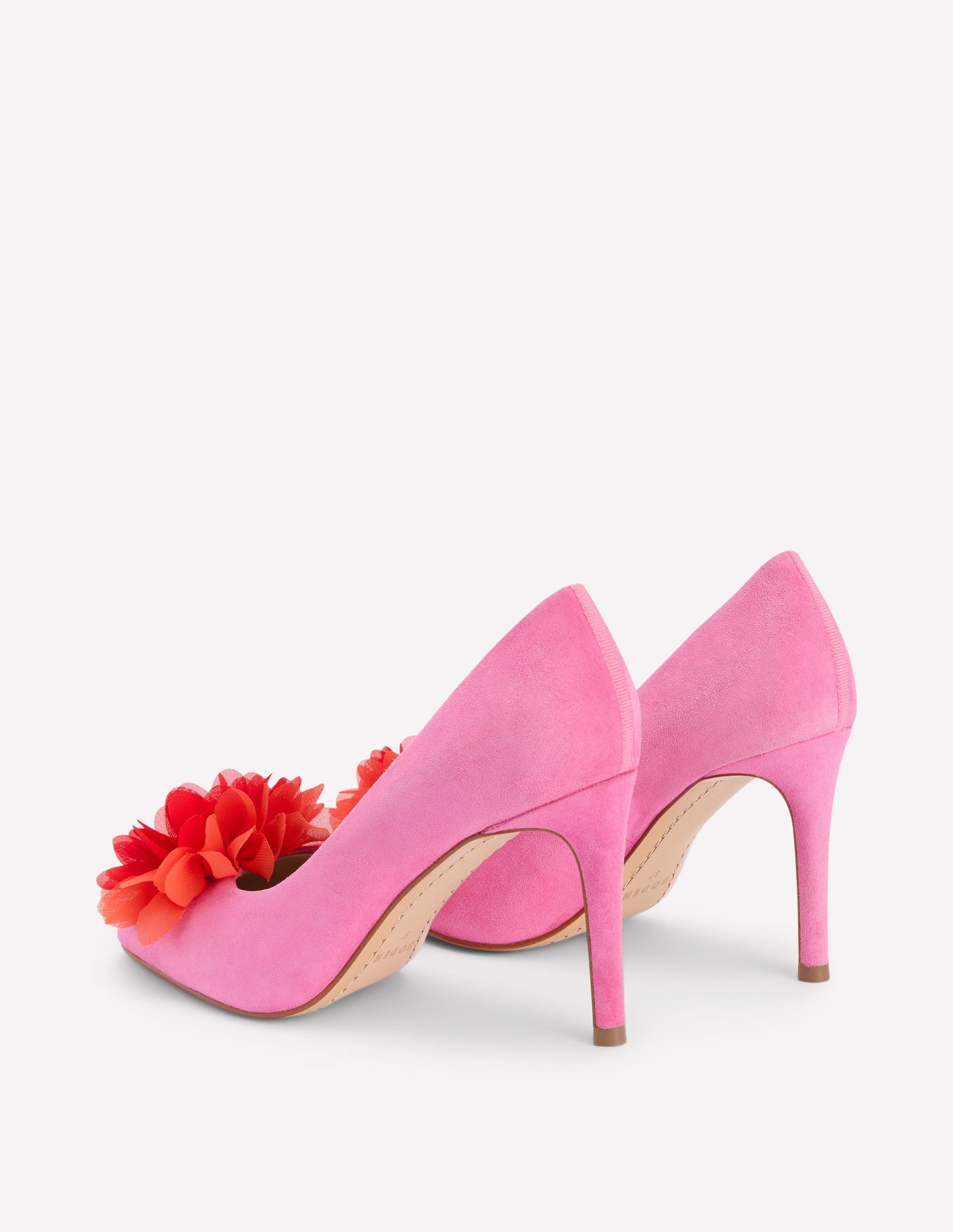 Chaussures à talons pointues à fleurs-Gris Moyen