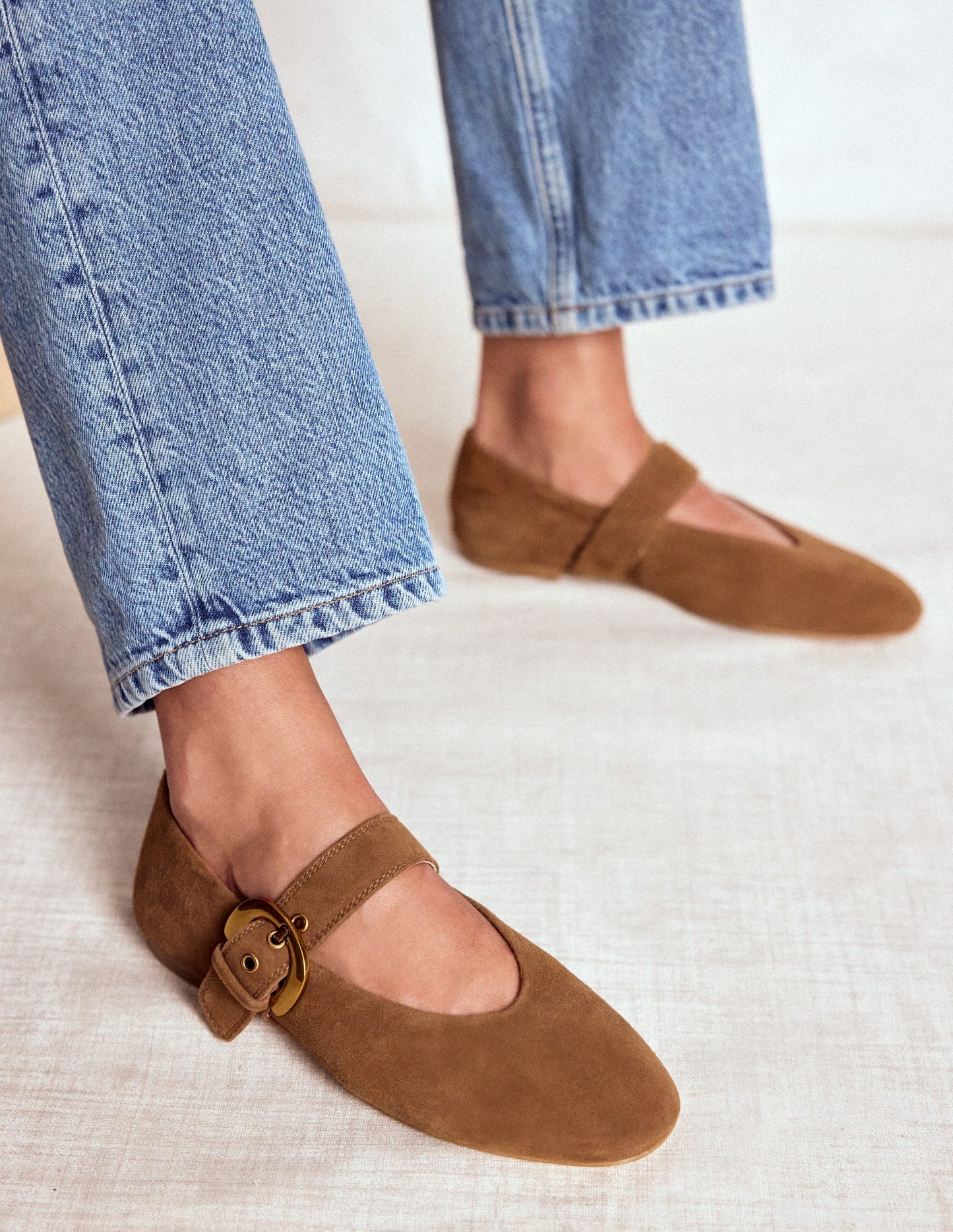 Kylie Flache Mary Janes mit Schnalle-Raue Umbra