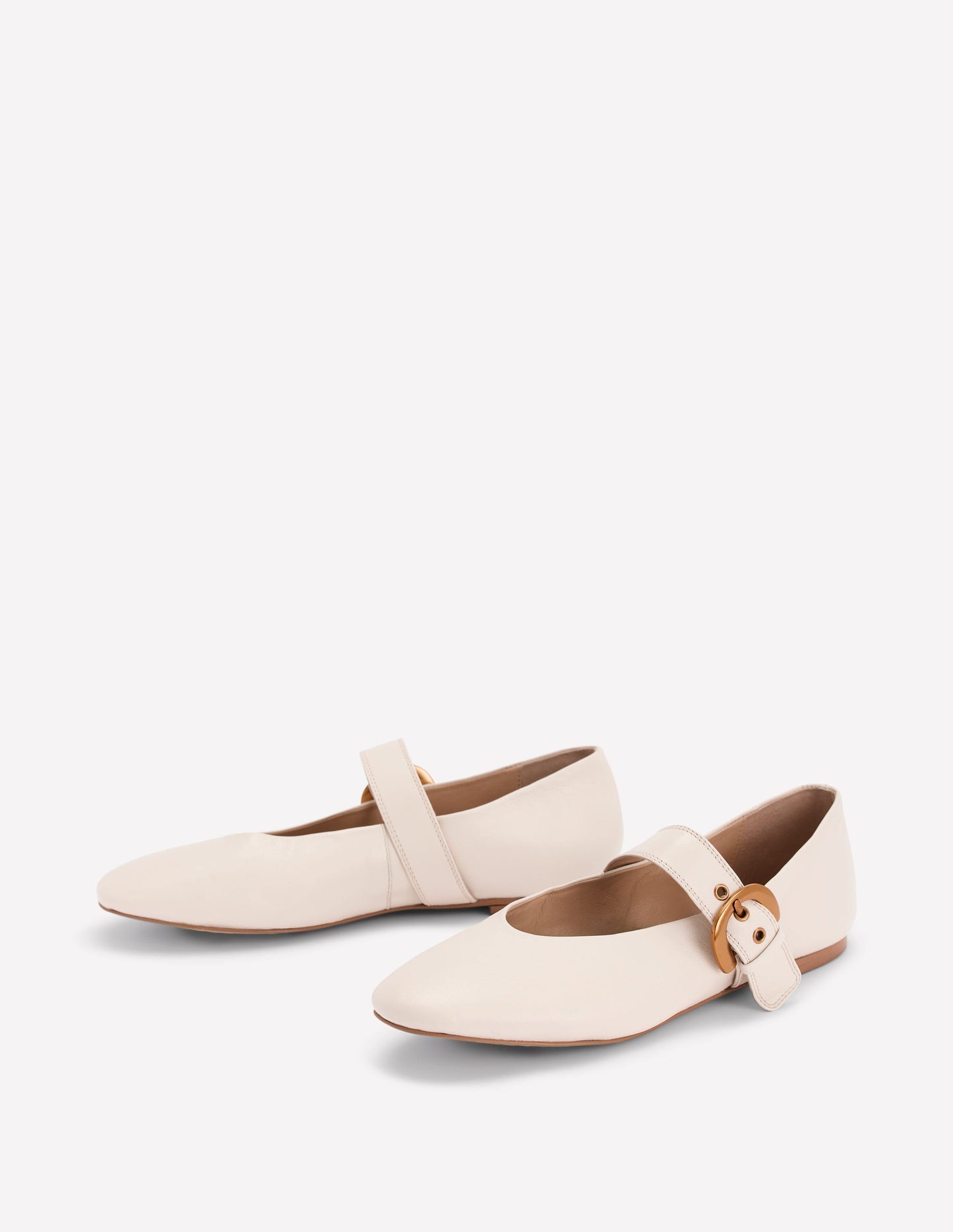 Kylie Flache Mary Janes mit Schnalle-Beige