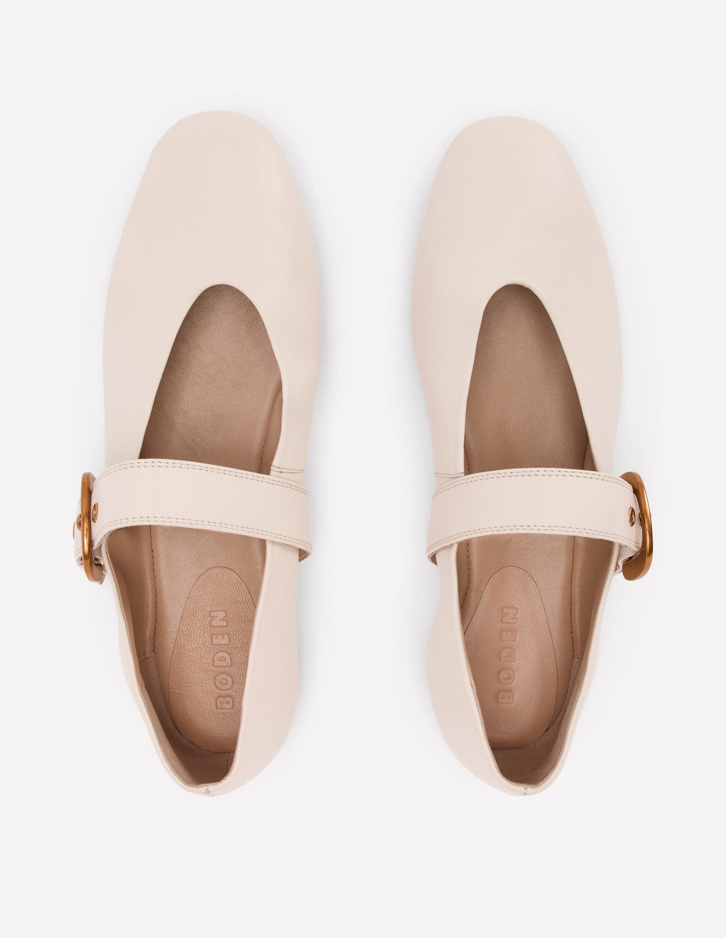 Kylie Flache Mary Janes mit Schnalle-Beige
