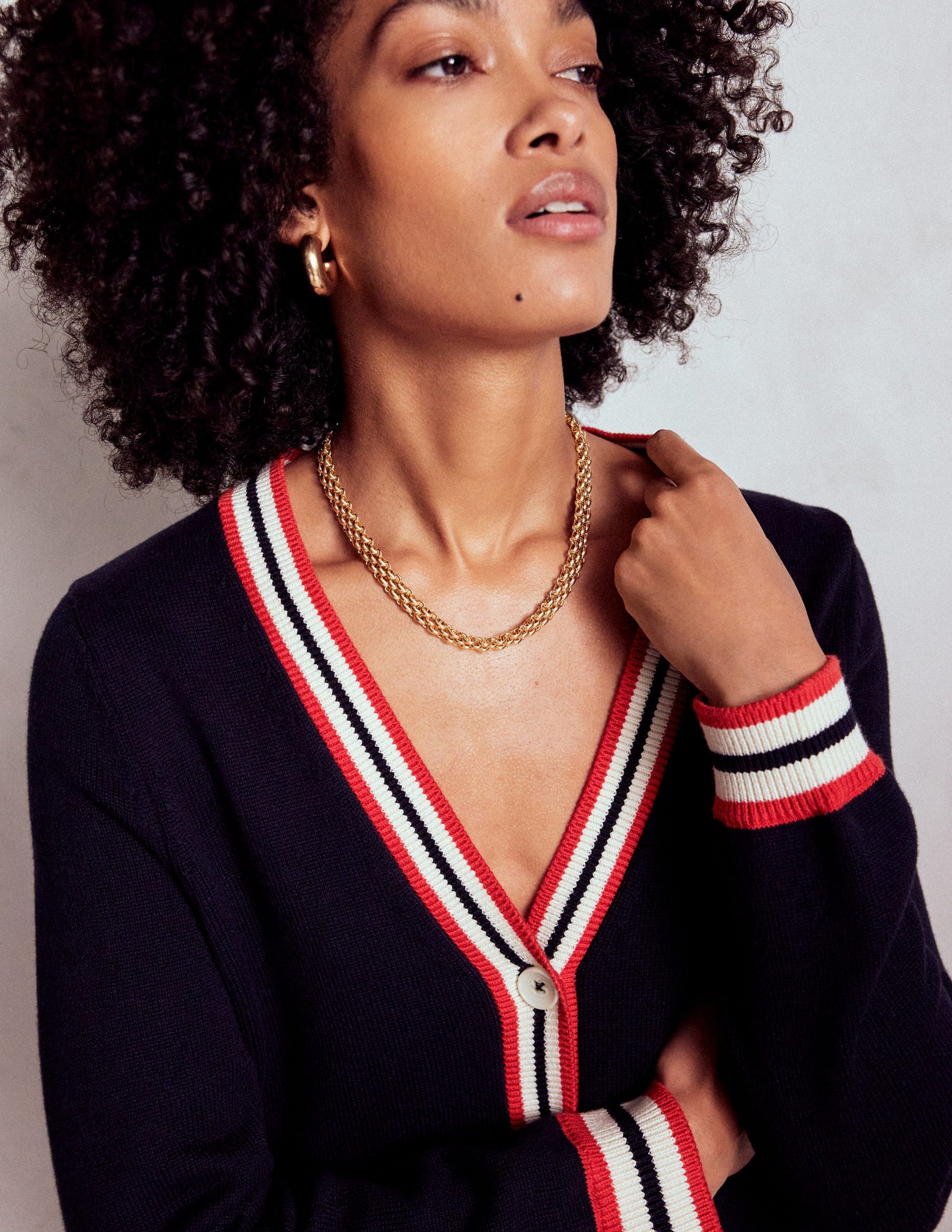 Collier chaîne tressée-Doré-3