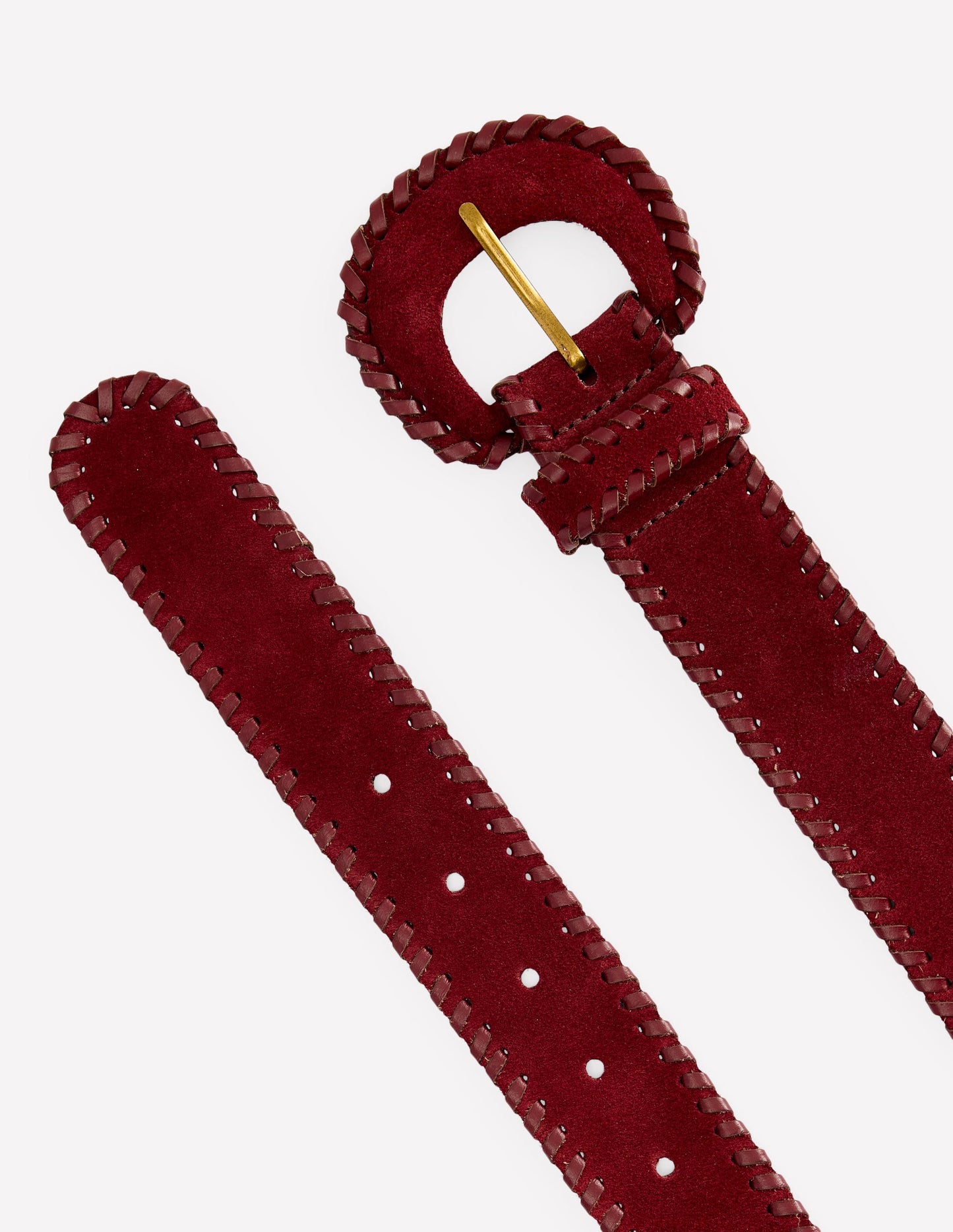 Ceinture recouverte au point roulé-Bordeaux profond