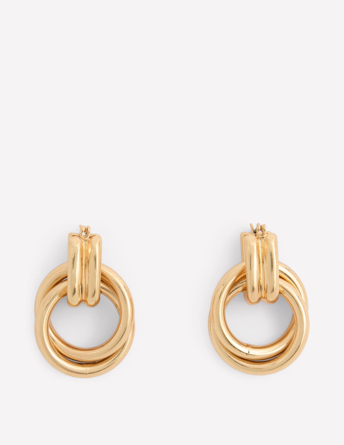 Boucles d'oreilles à double torsade-Doré