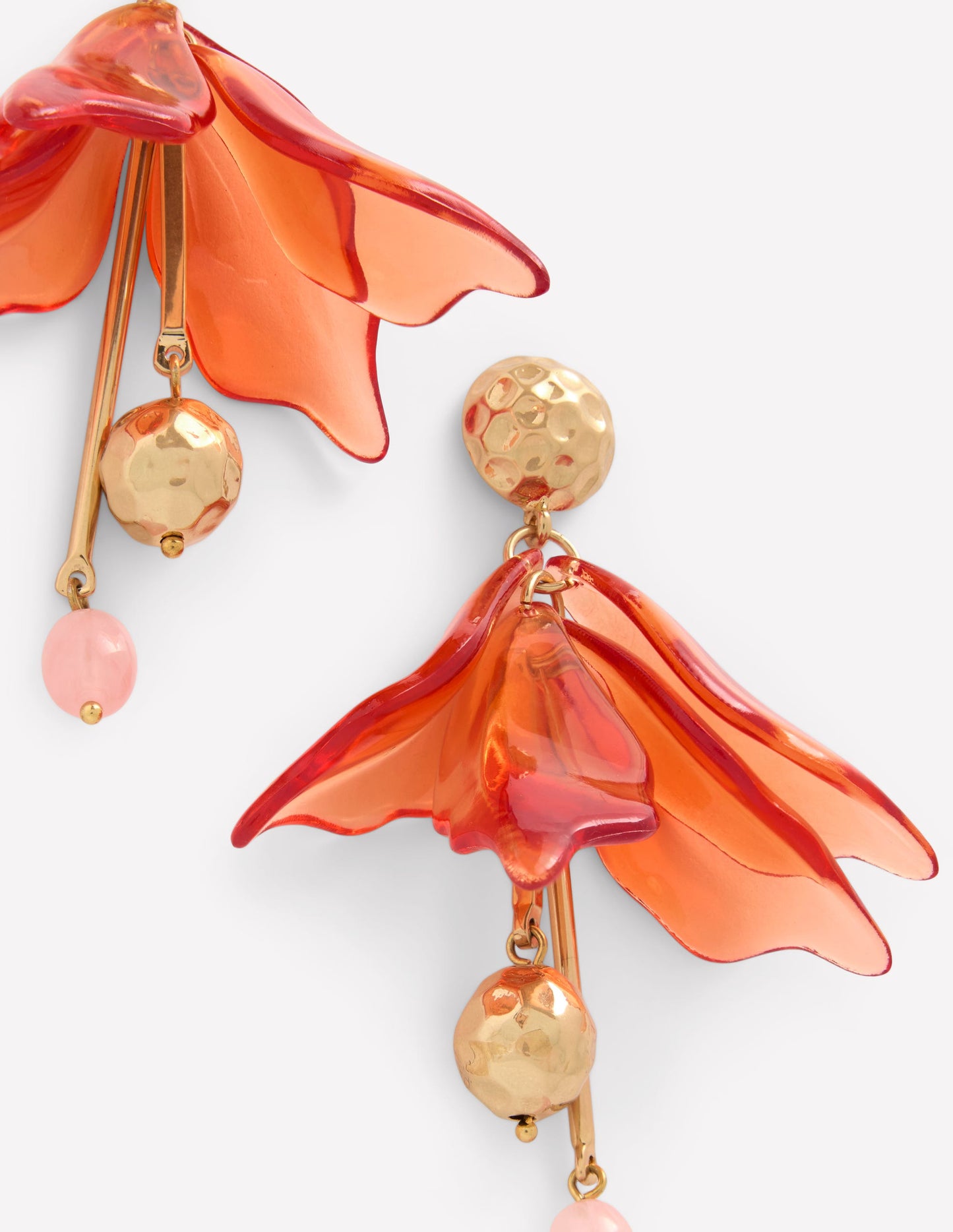 Blumen-Ohrringe aus Kunstharz-Orange