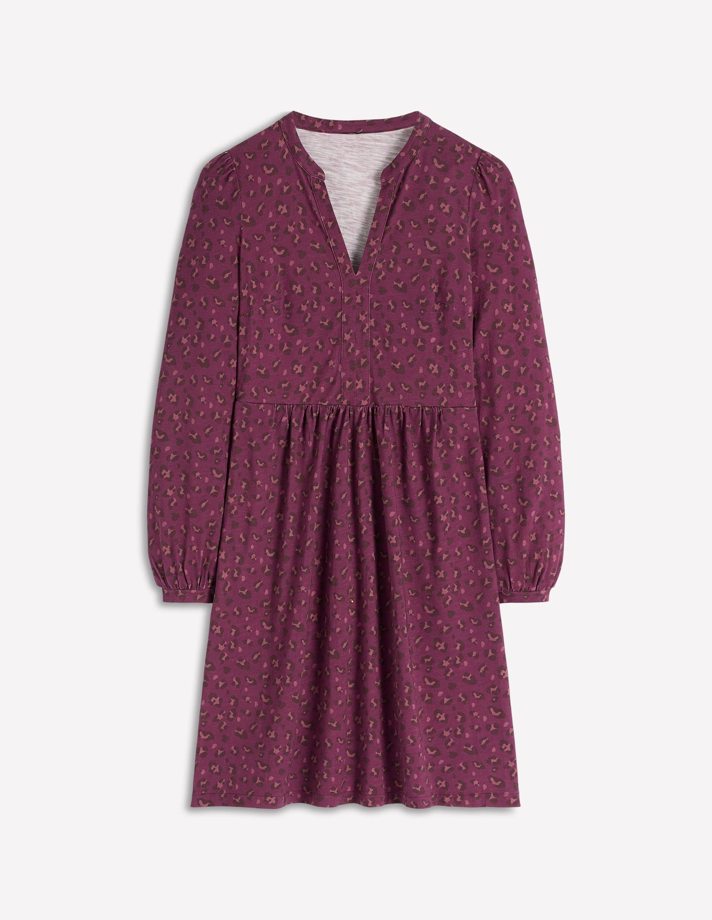 Naomi Lockeres Jerseykleid-Pflaume, Leopard Punkte