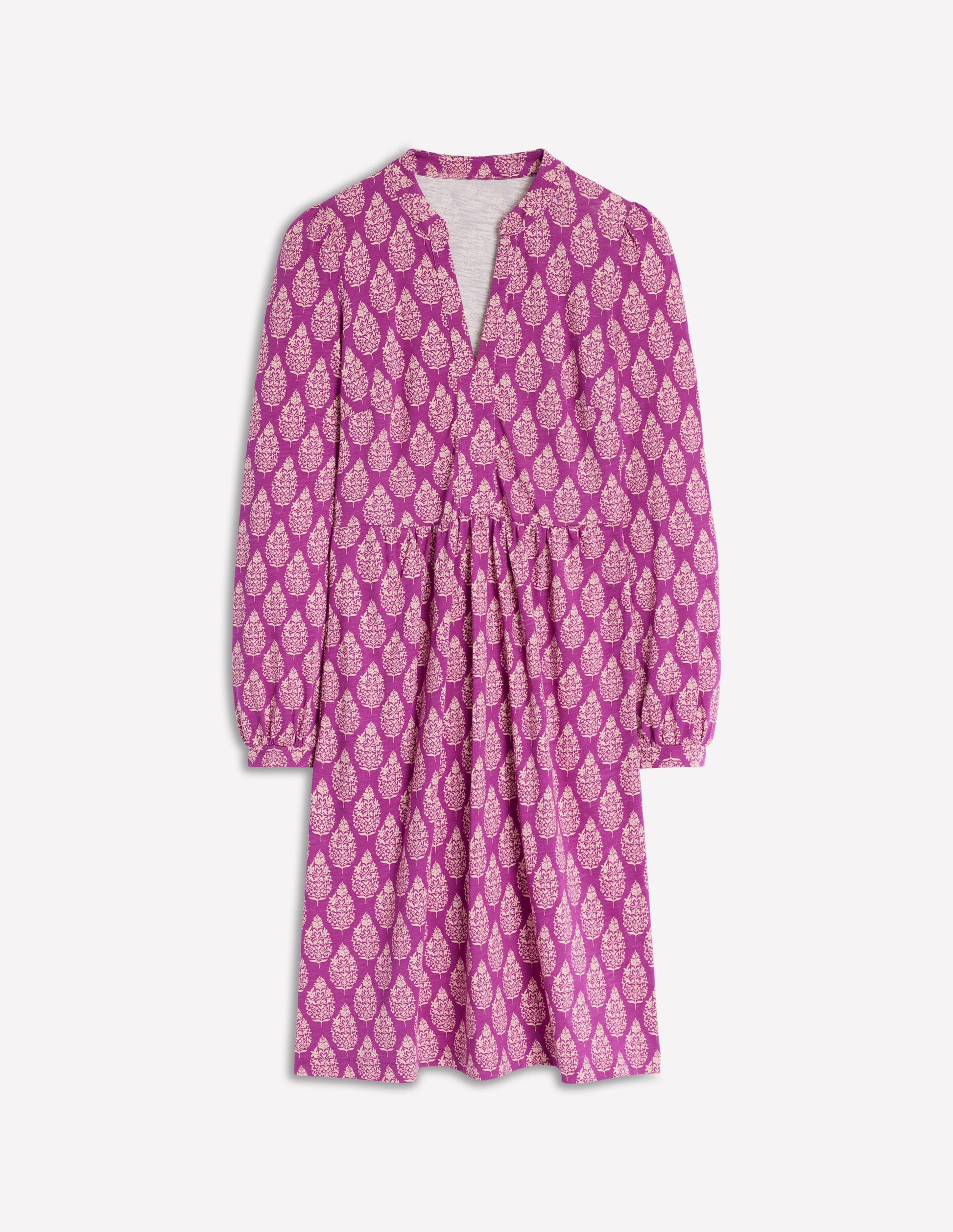 Naomi Lockeres Jerseykleid-Lila, Wildblumenstrauß-6