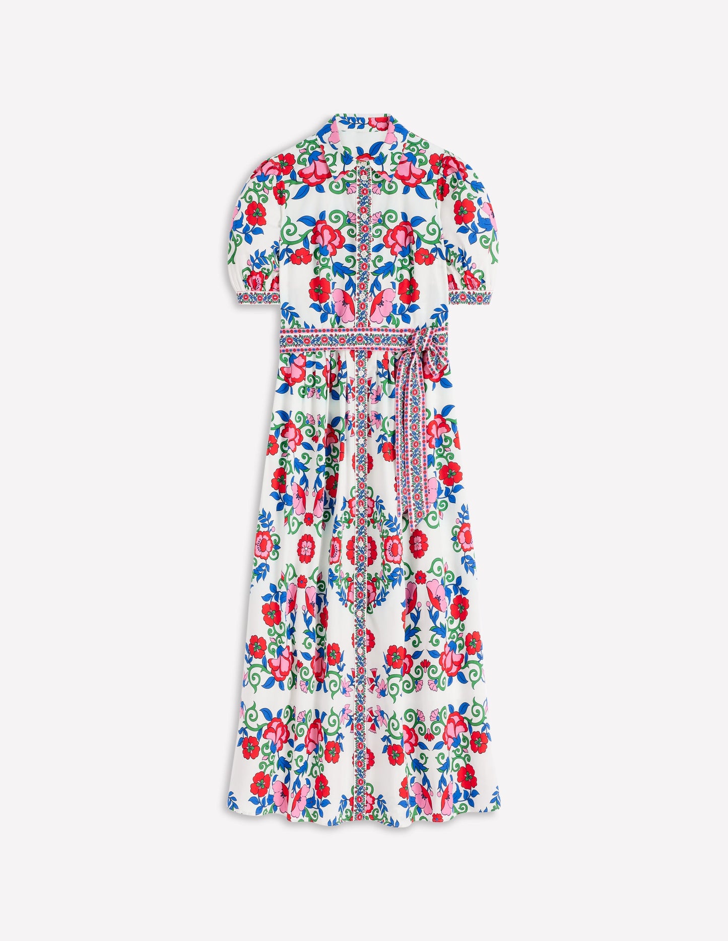 Alexa Maxi-Hemdblusenkleid-Bunt, Gitterornament