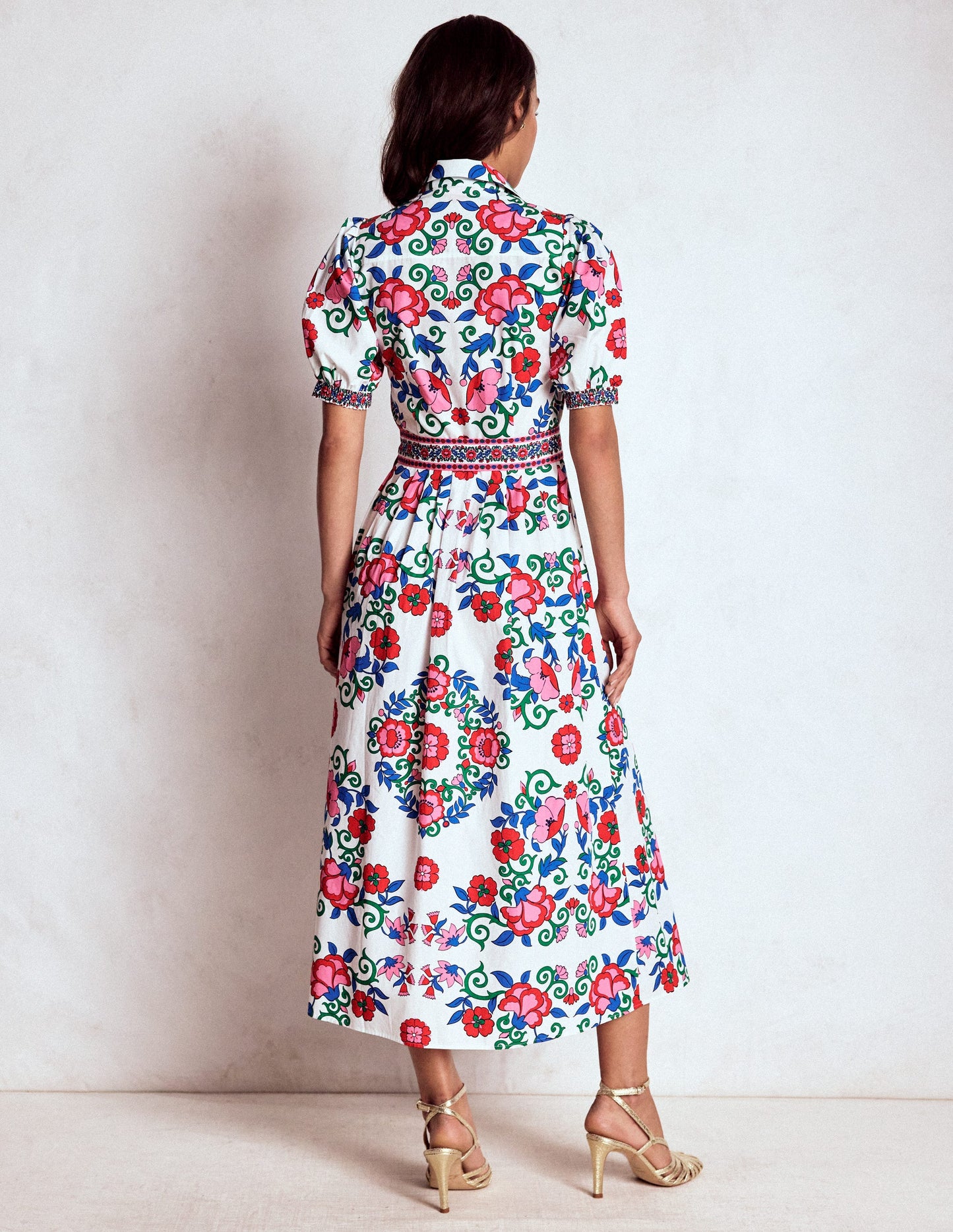 Alexa Maxi-Hemdblusenkleid-Bunt, Gitterornament