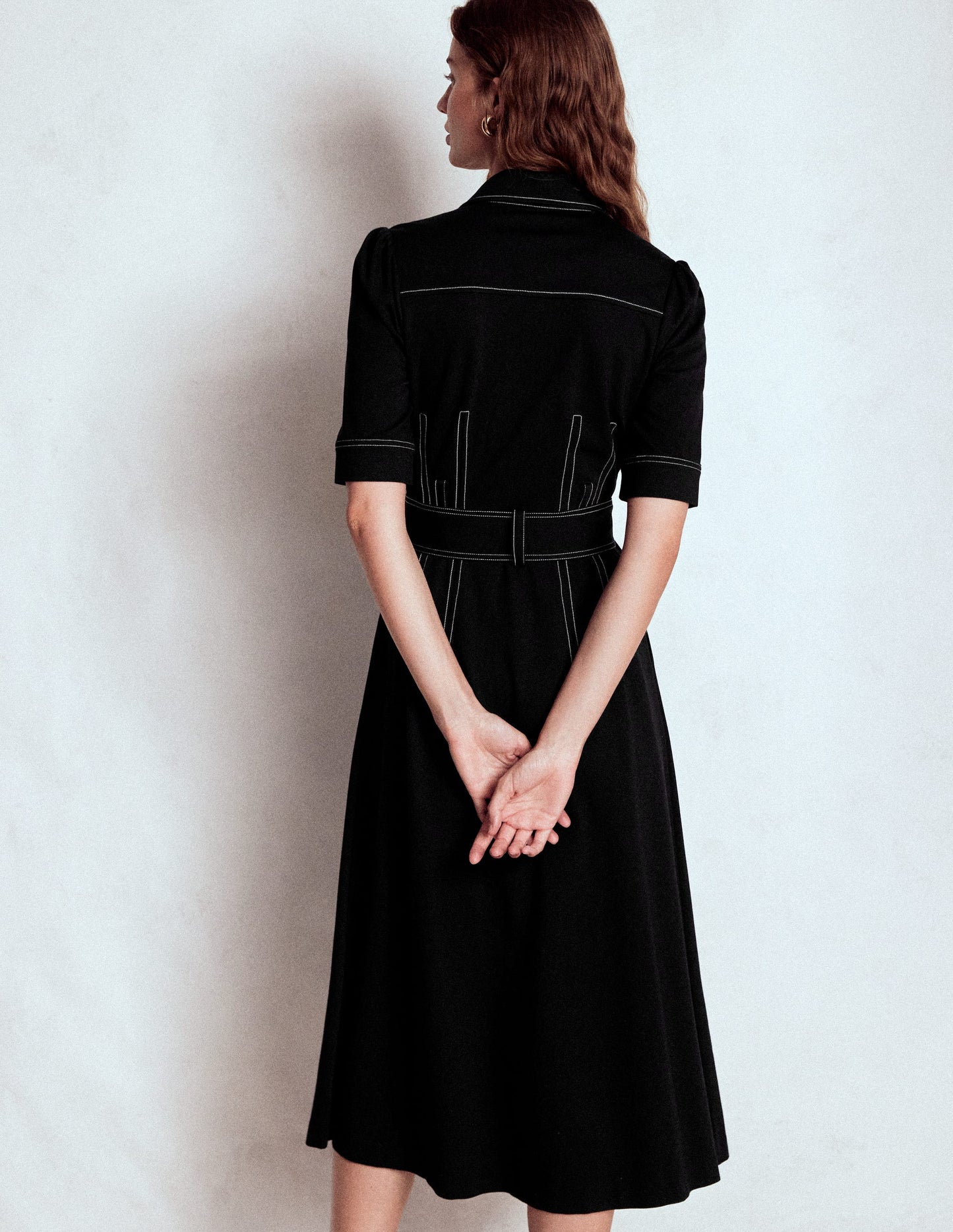 Anita Ponte-Hemdblusenkleid-Schwarz