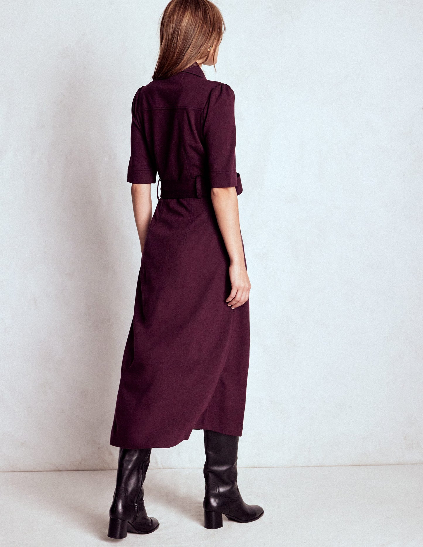 Anita Ponte-Hemdblusenkleid-Dunkle Kirsche