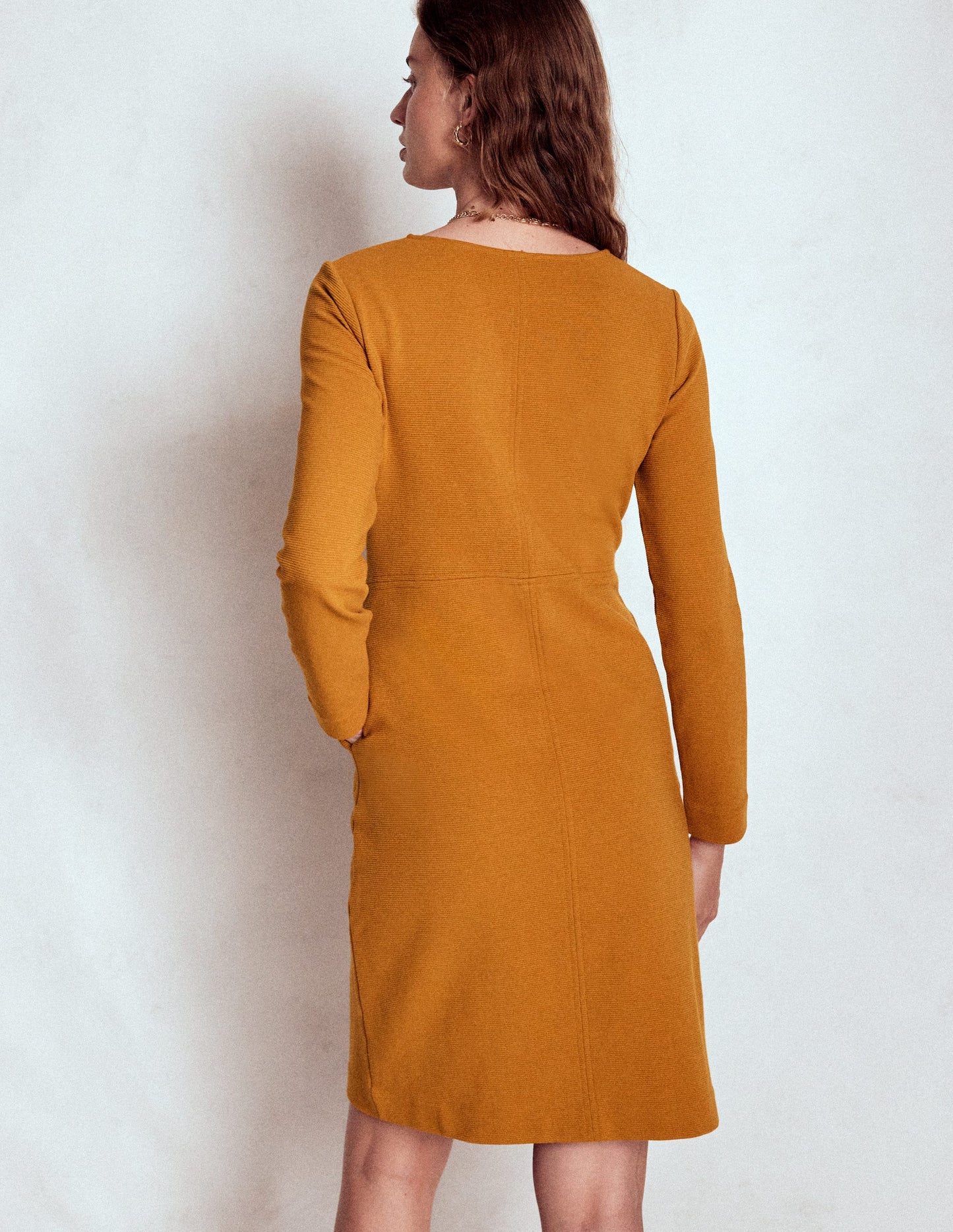 Robe Cornelia en ottoman-Marron caramel