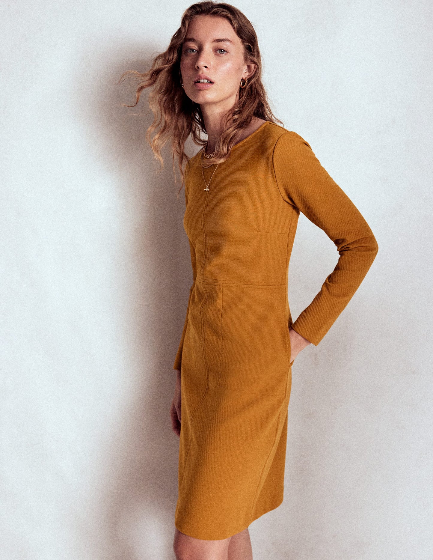 Robe Cornelia en ottoman-Marron caramel