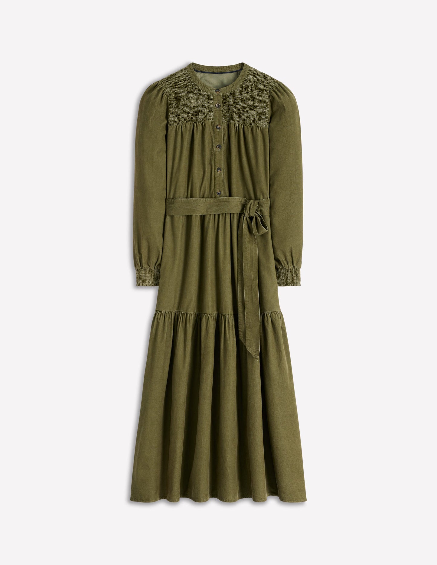 Cecily Midikleid aus Cord-Waldgrün