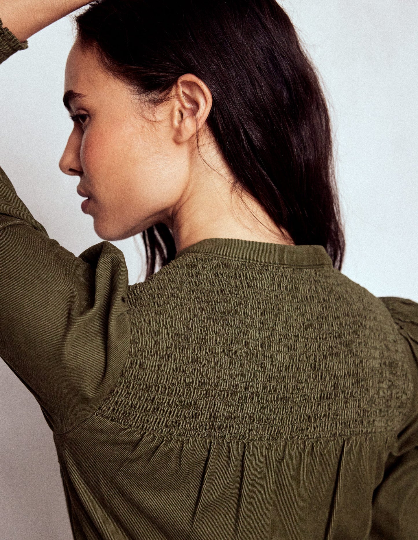 Cecily Midikleid aus Cord-Waldgrün