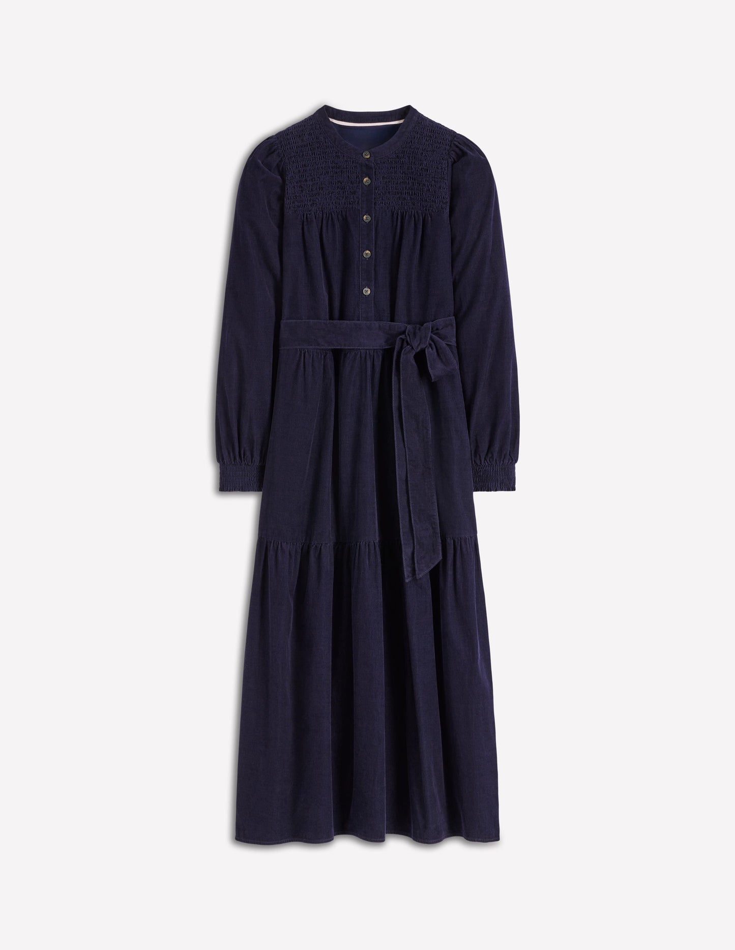 Cecily Midikleid aus Cord-Marineblau