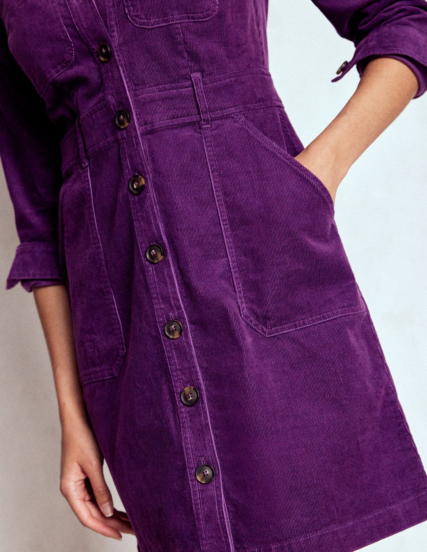 Amanda Kurzes Cordkleid-Viola Violett