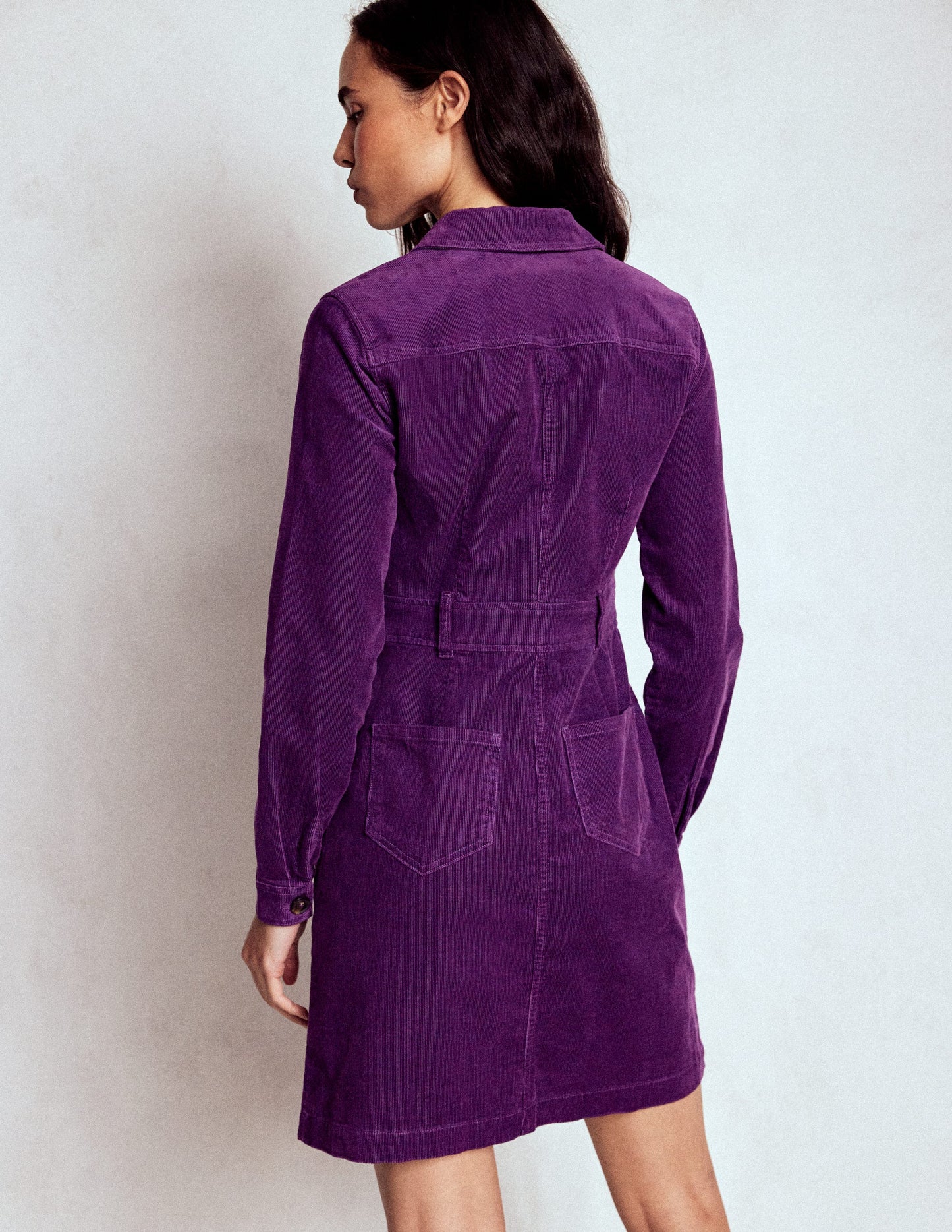 Amanda Kurzes Cordkleid-Viola Violett
