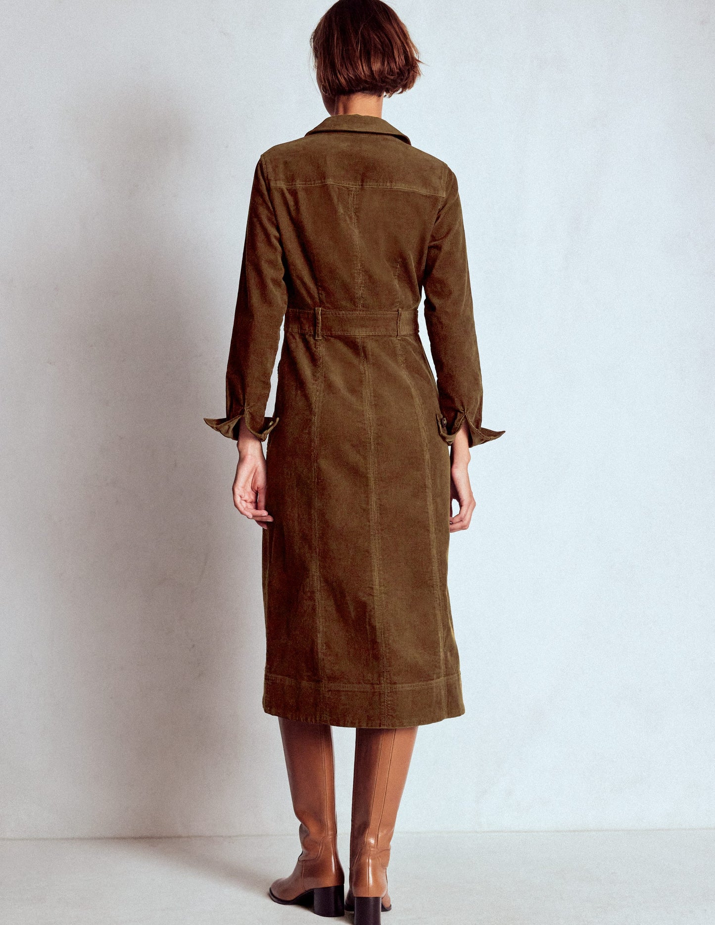 Amanda Midi-Cordkleid-Raue Umbra